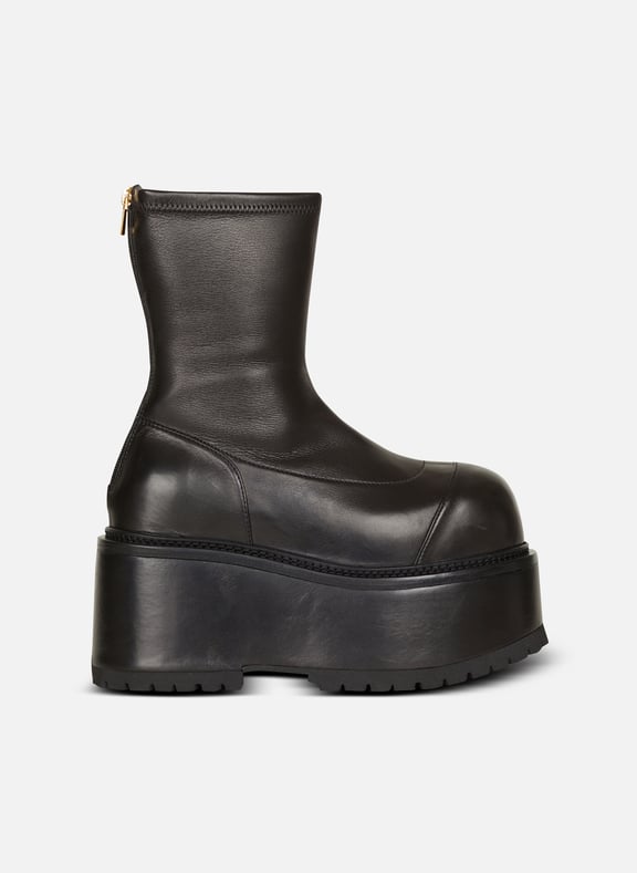 Bottes à plateforme en cuir Noir by BALMAIN BALMAIN Bottes à plateforme en cuir Noir