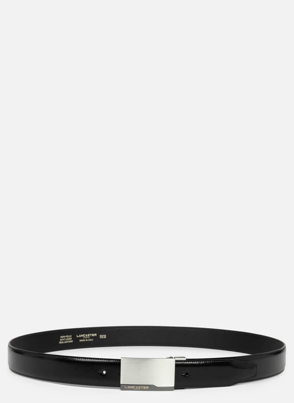 Belt - Ceinture Cuir Lisse Homme Black by LANCASTER LANCASTER Belt - Ceinture Cuir Lisse Homme Black