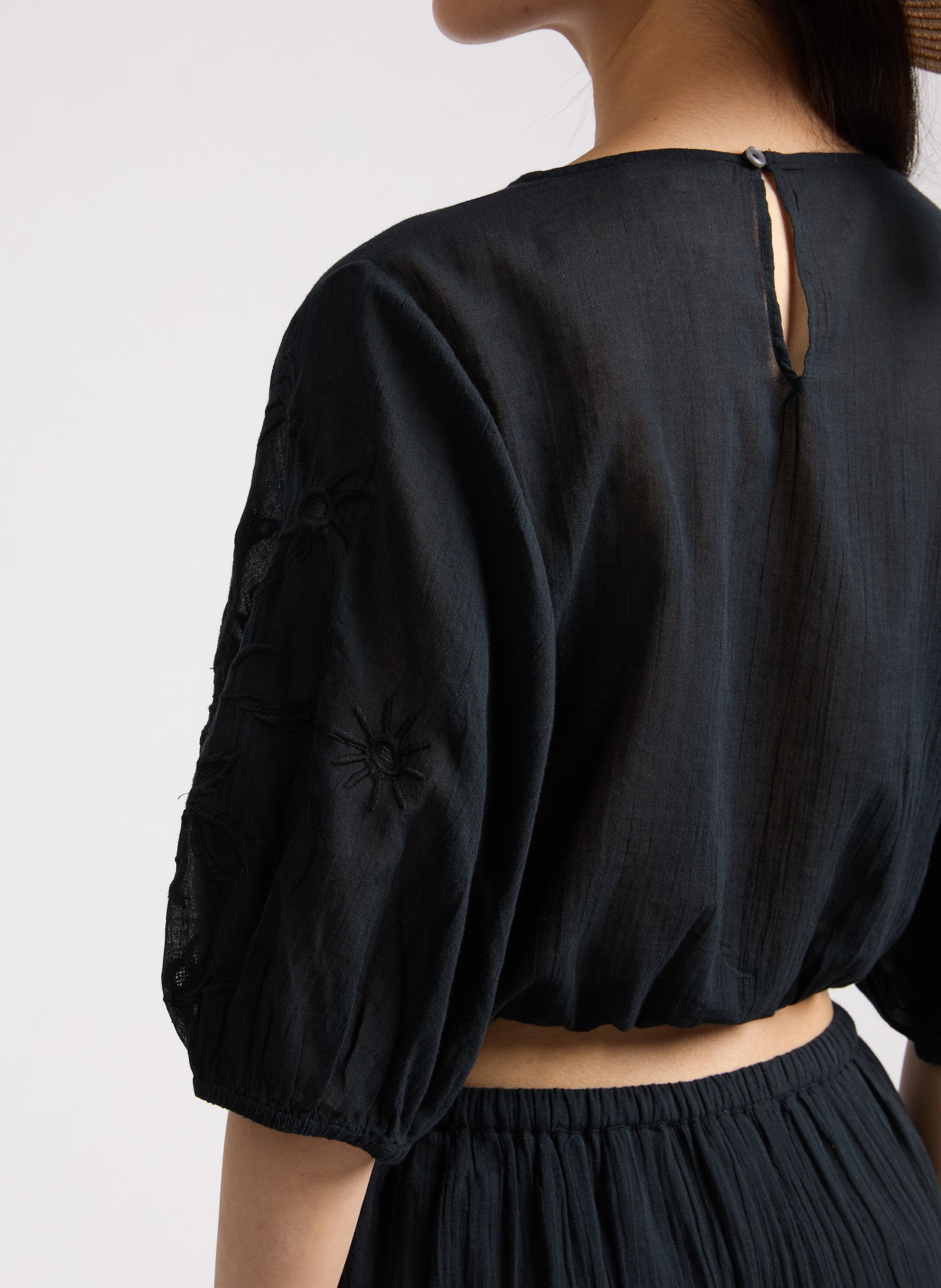 Meline cotton blouse LOUISE MISHA Black