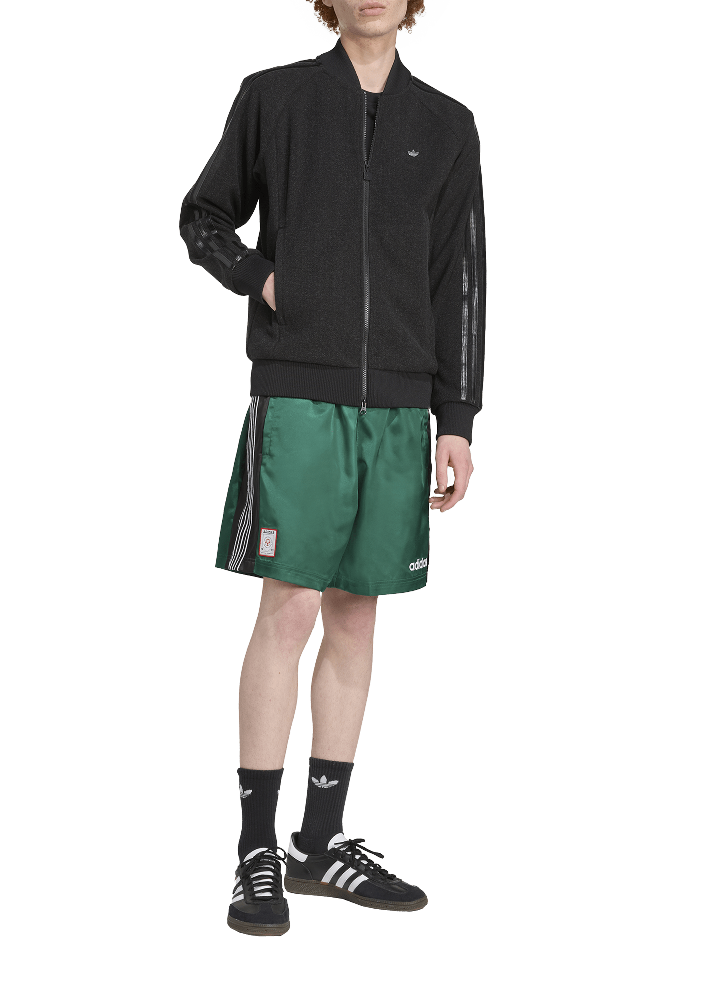 Textured track jacket ADIDAS Black