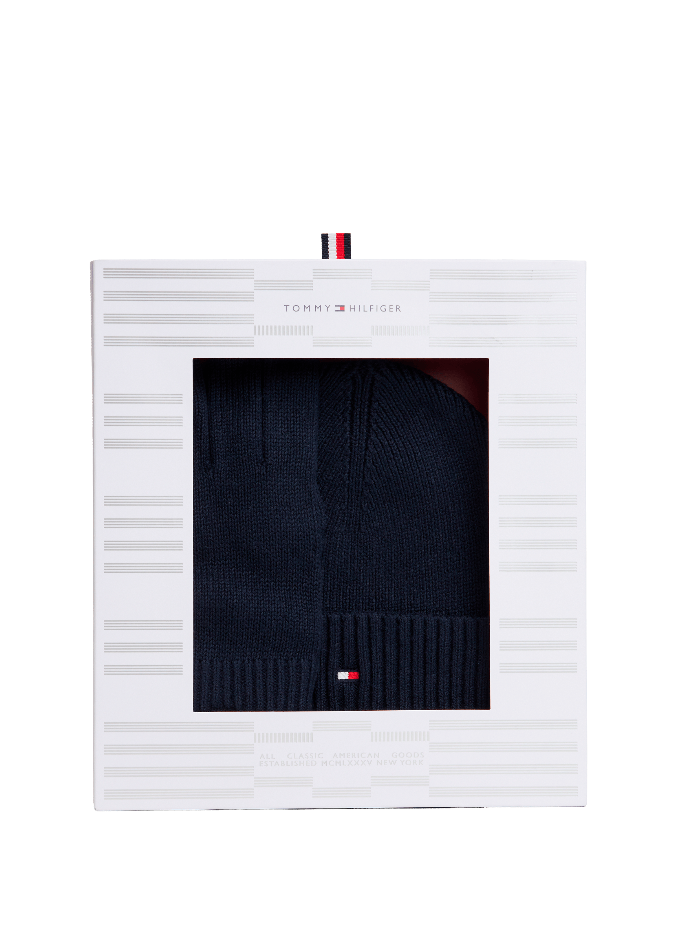 Cotton and cashmere hat and gloves TOMMY HILFIGER Blue