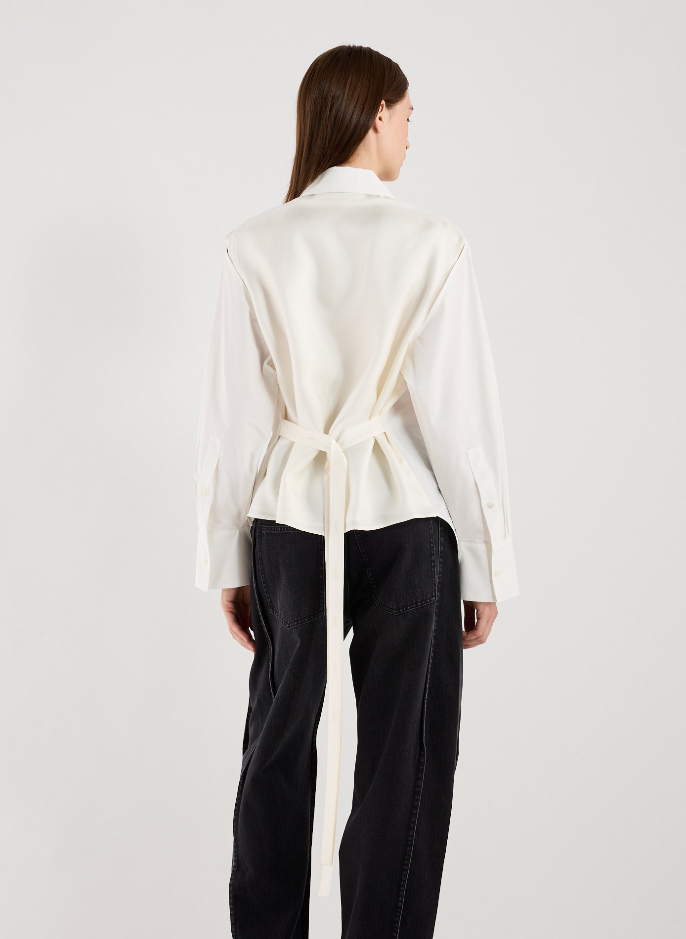 Silk poplin shirt ROHE FRAMES White