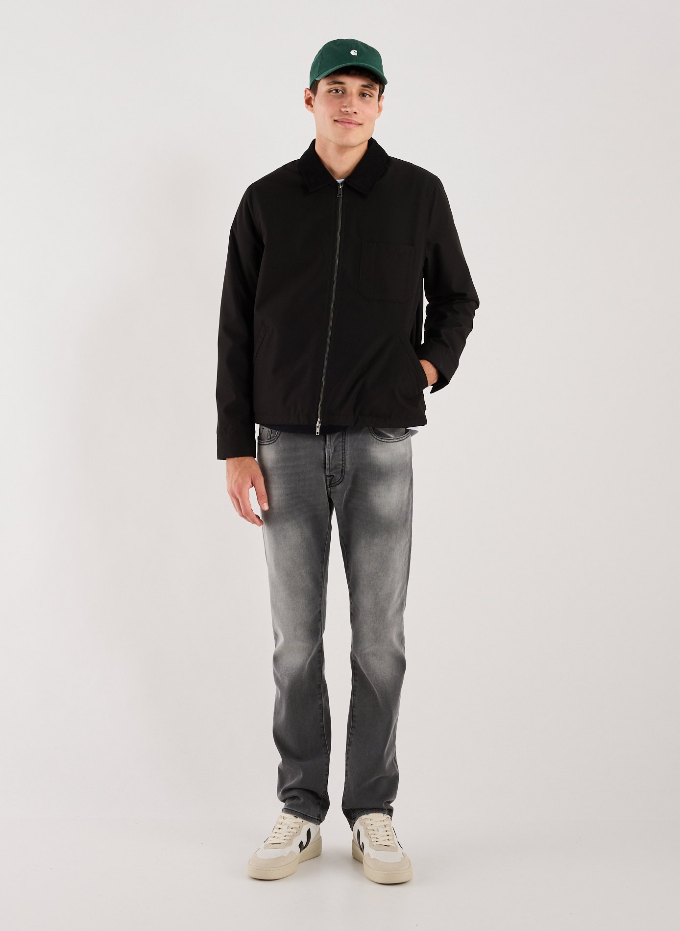 SAMSOE SAMSOE Veste droite à col classique Noir