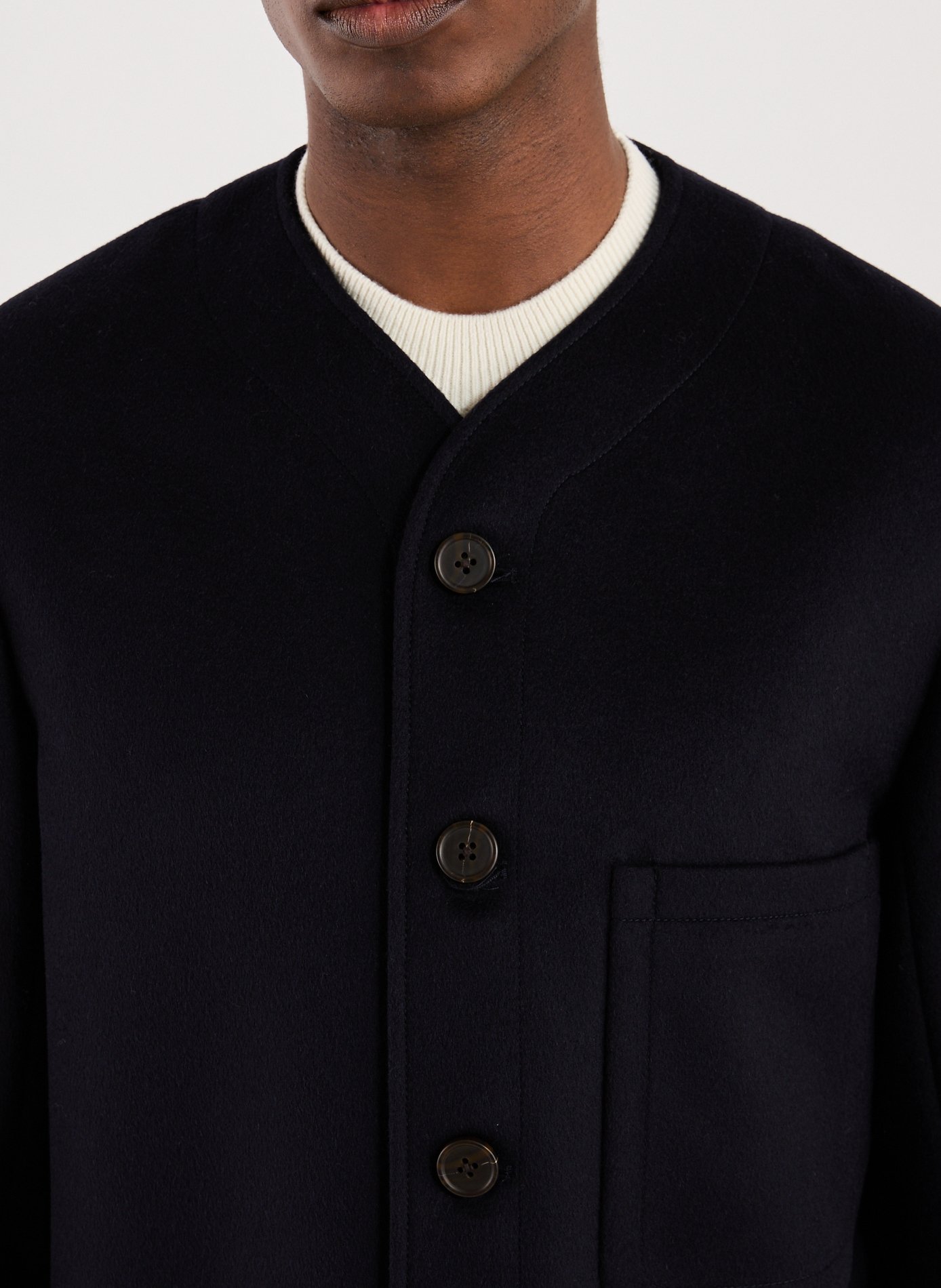 Straight blazer in blended wool and cashmere EMPORIO ARMANI Blue