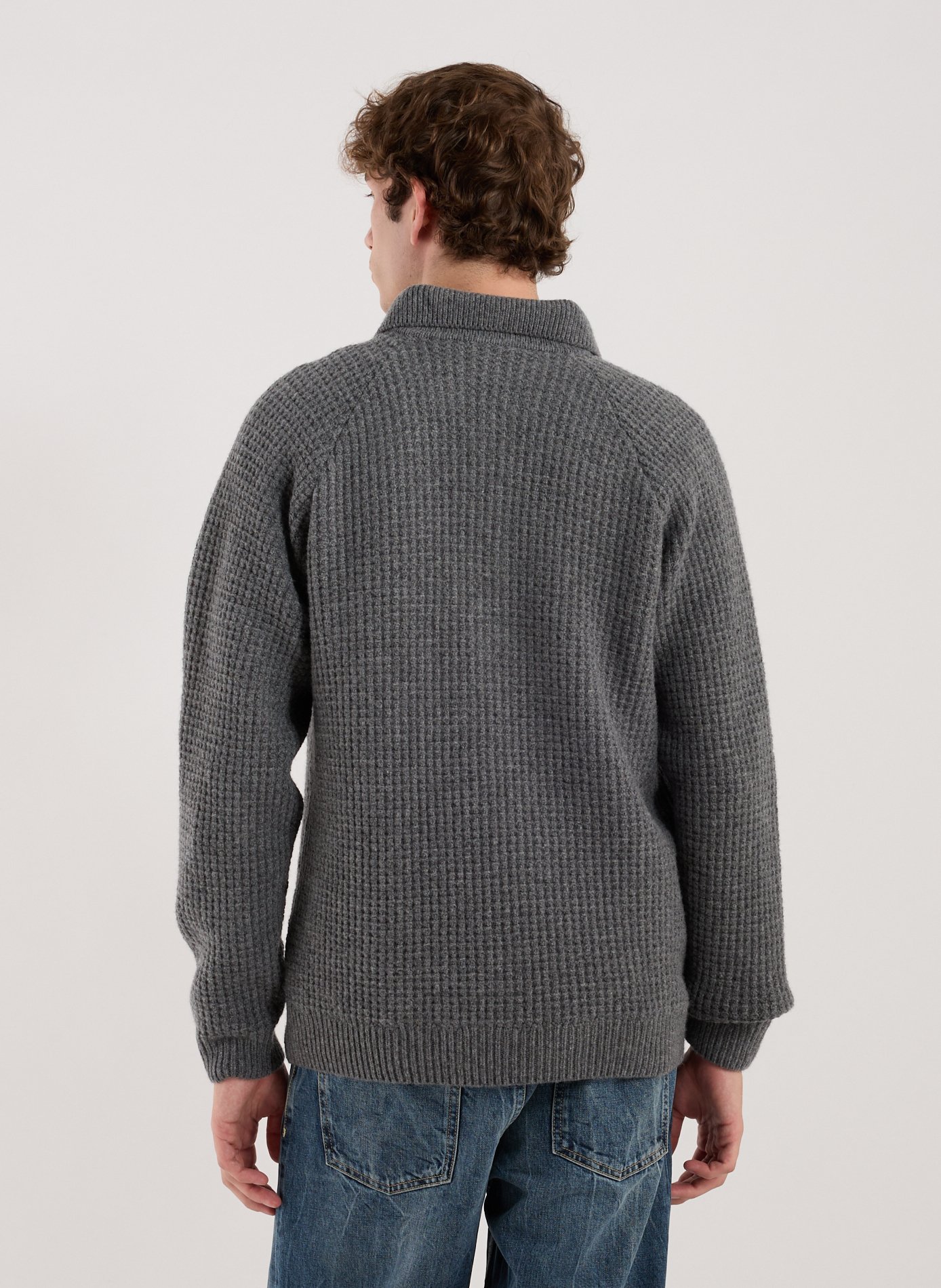 Pull col polo en laine CLOSED Gris