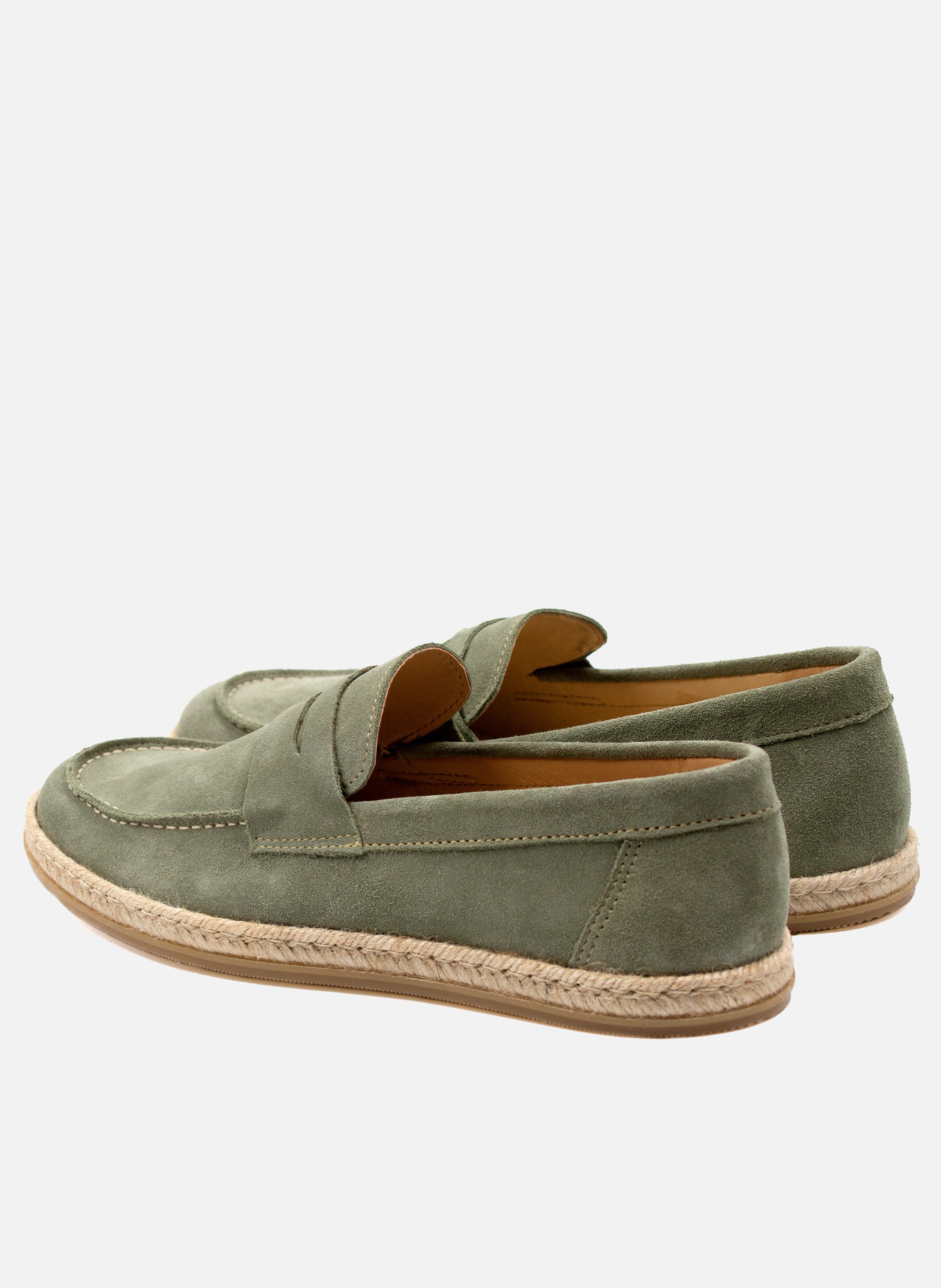 Mocassins espadrille cuir daim JULES & JENN Vert