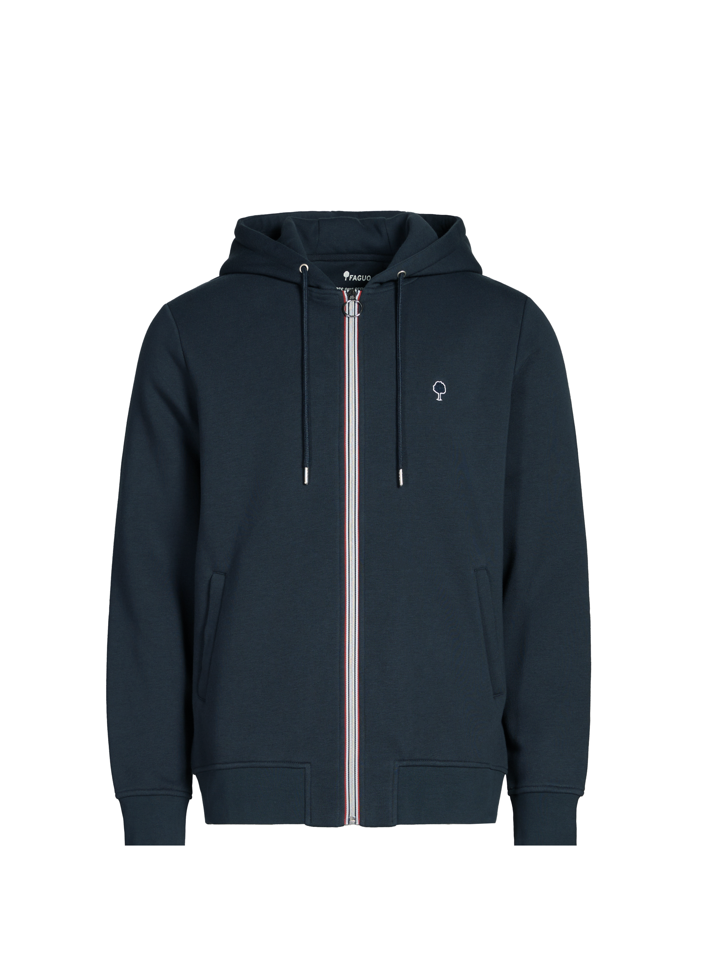 Cotton and nylon hoodie with zip FAGUO Blue