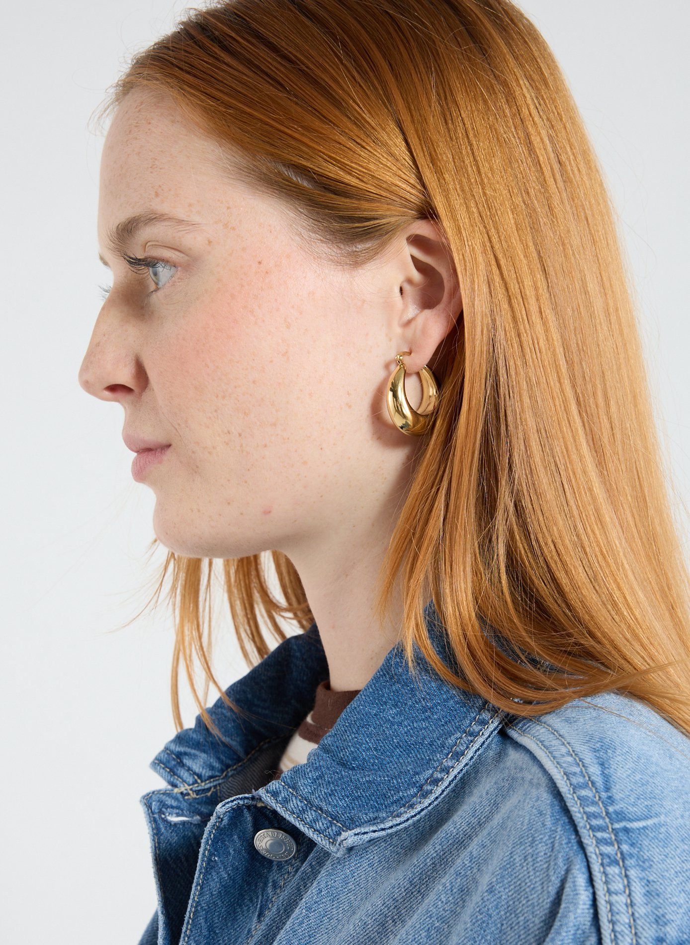 Boucles d'oreilles créoles larges AU PRINTEMPS PARIS Doré