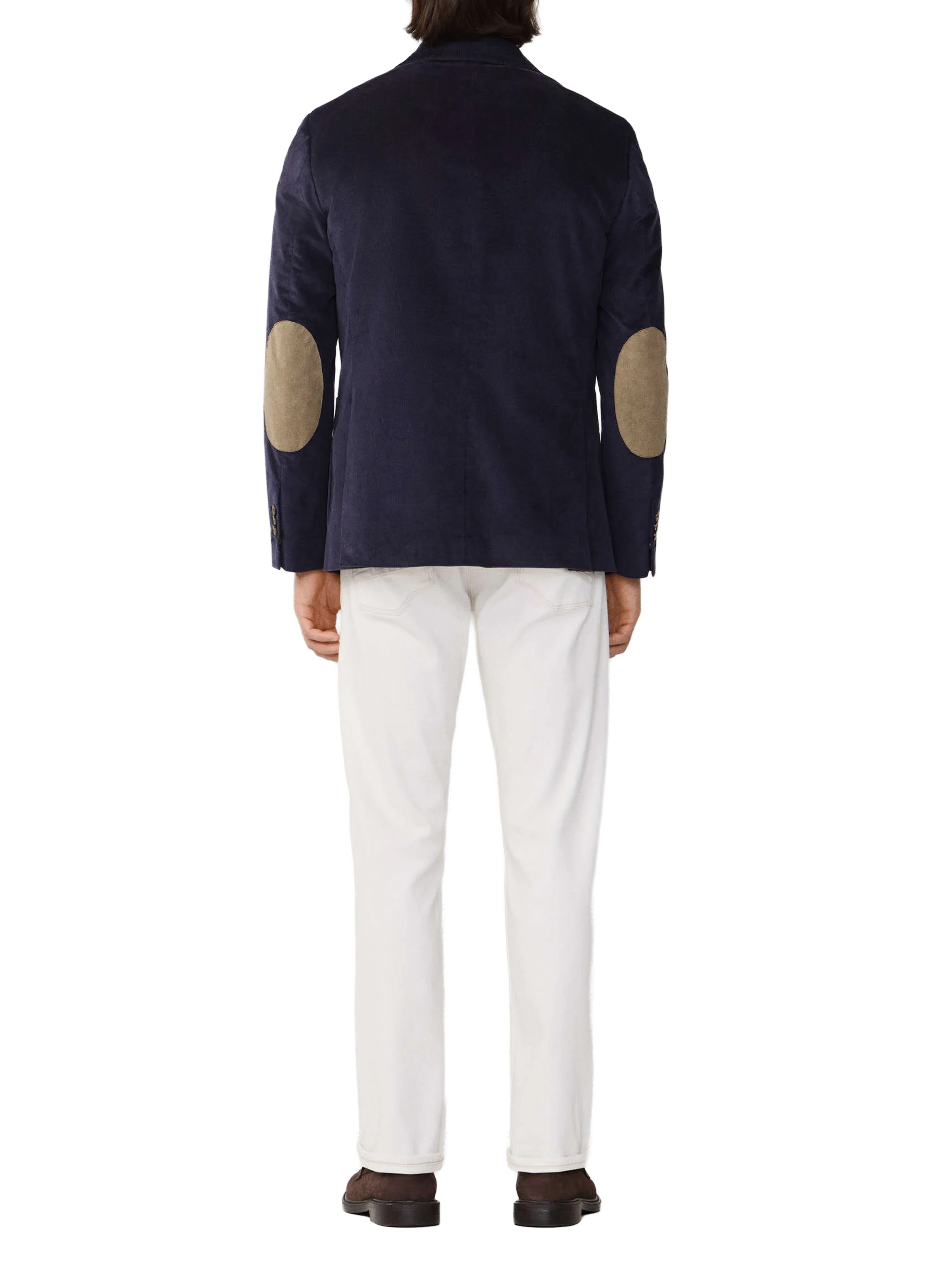 Blazer col tailleur en coton mélangé FACONNABLE Bleu