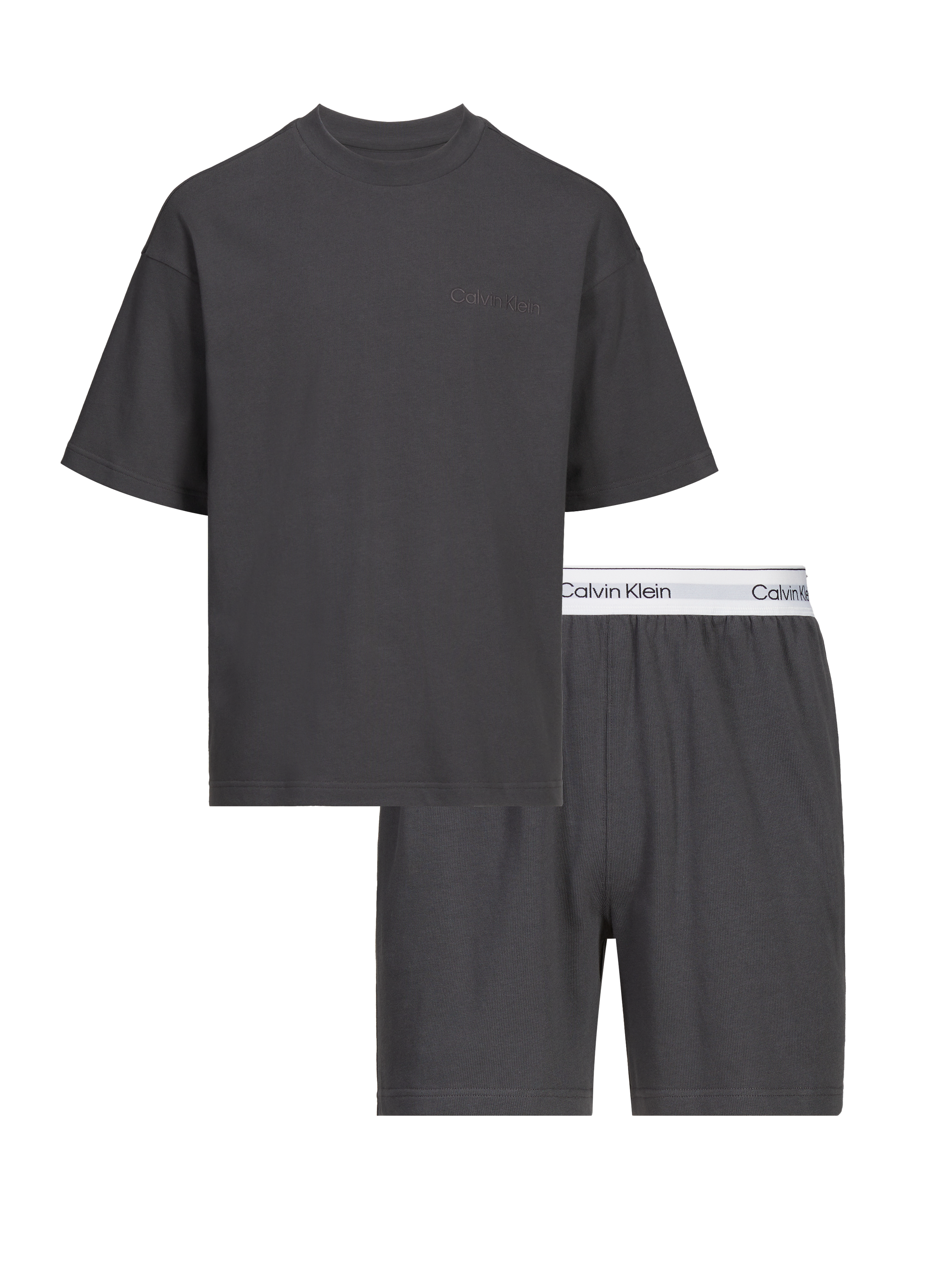 CALVIN KLEIN Ensemble pyjama short en coton Gris