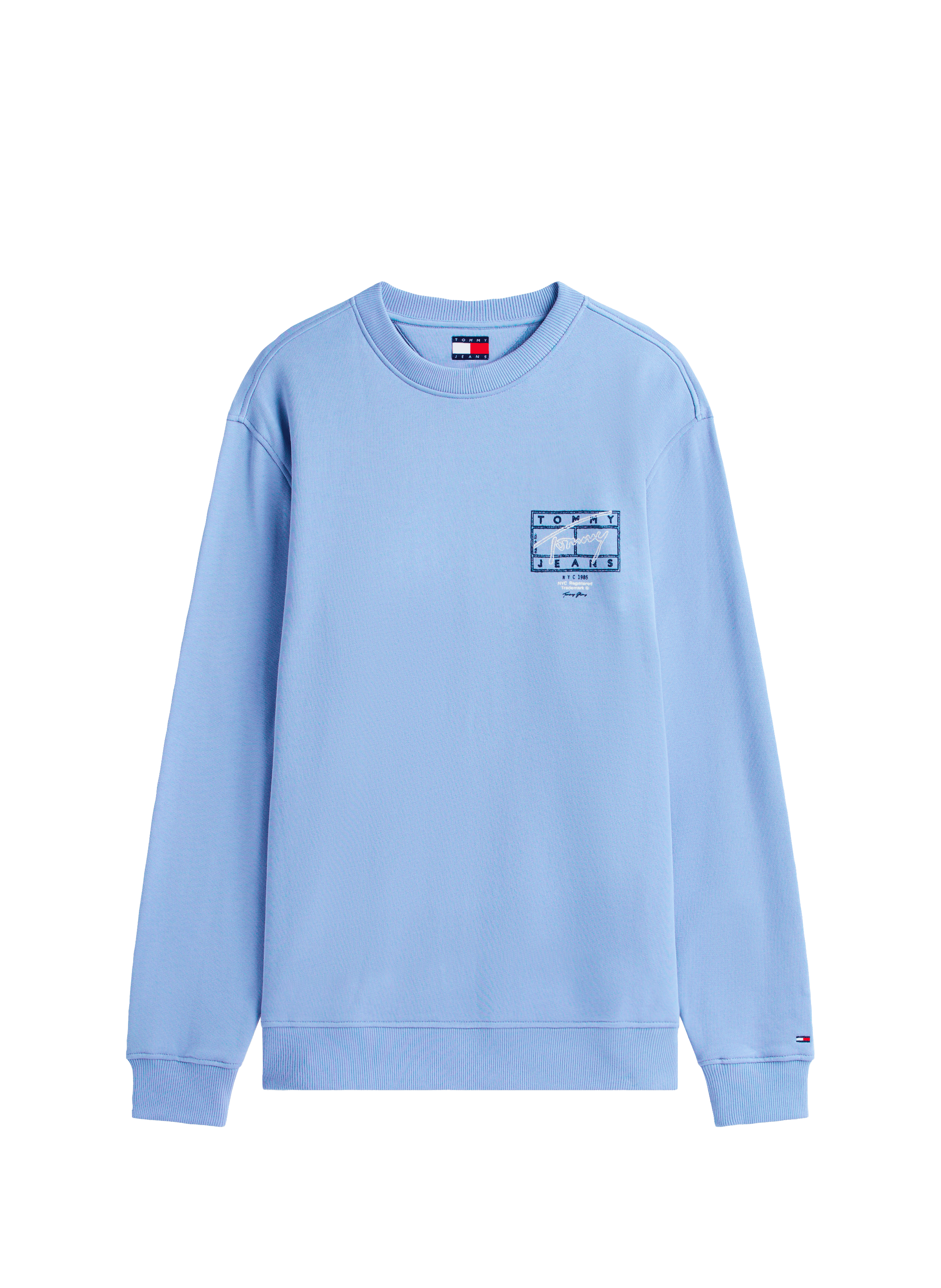 Round neck sweatshirt with patterns TOMMY HILFIGER Blue