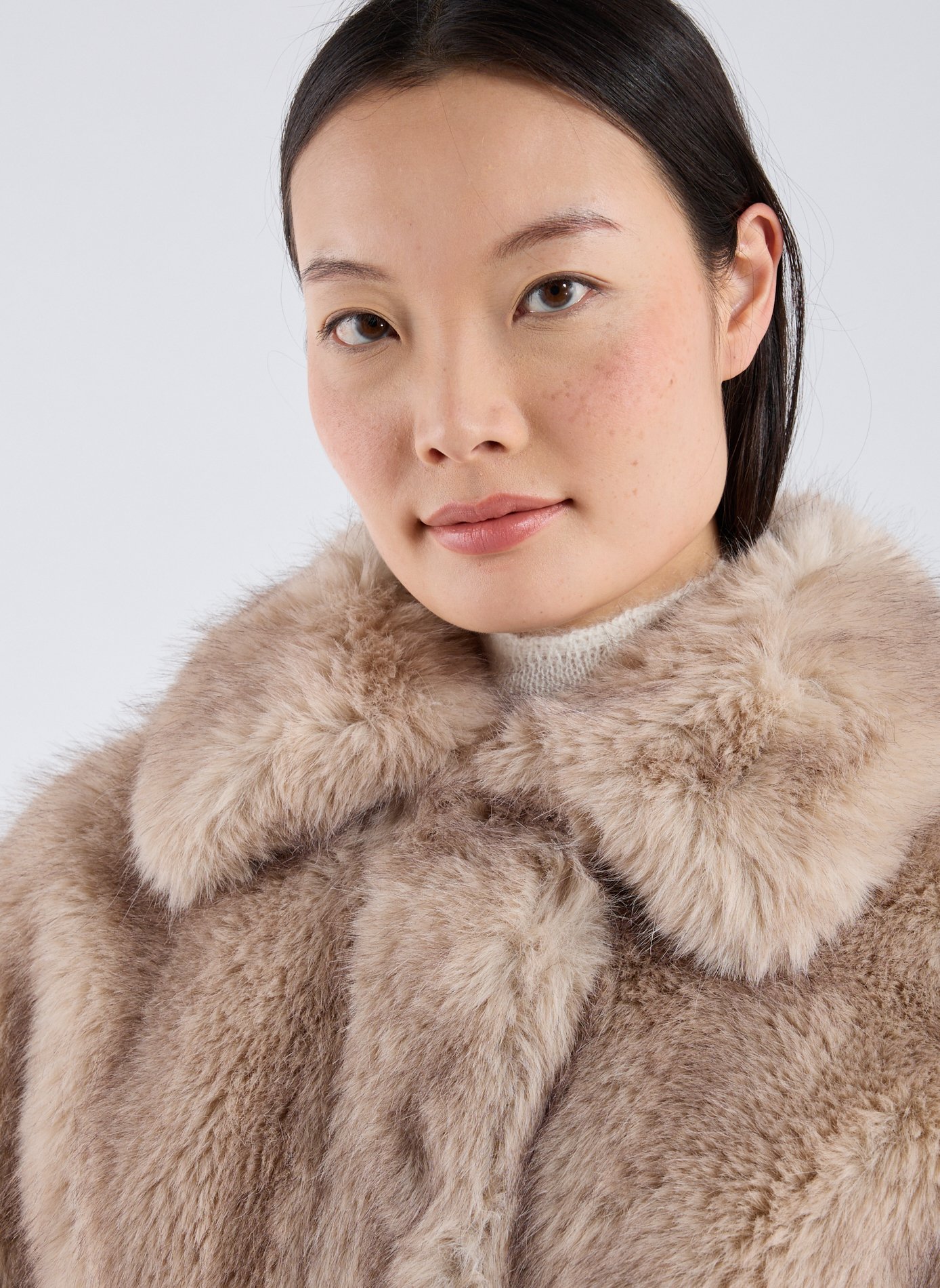 Veste col classique en fausse fourrure STAND STUDIO Beige