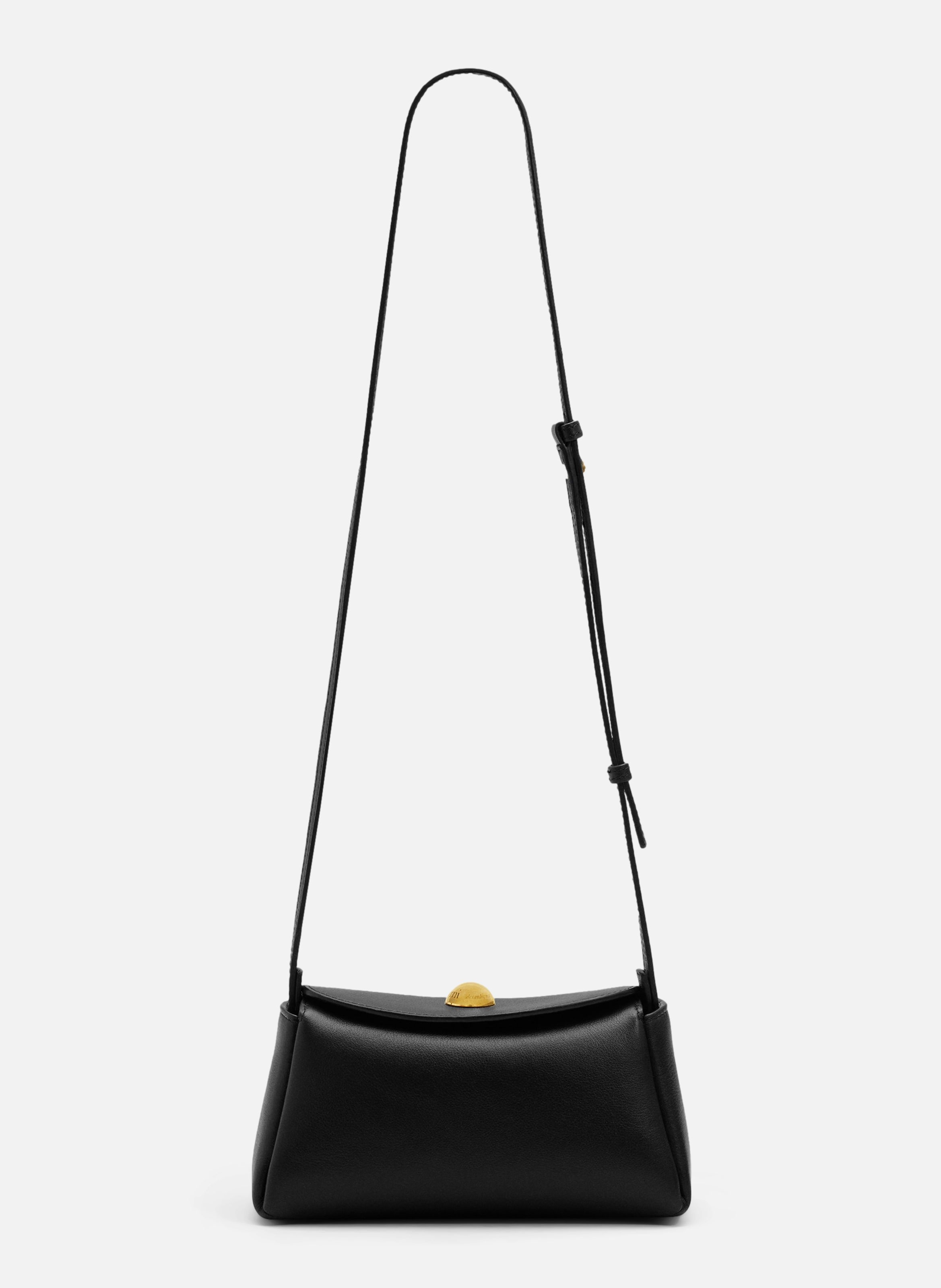 Mini sac carrousel unisexe en cuir de veau AMI PARIS Noir