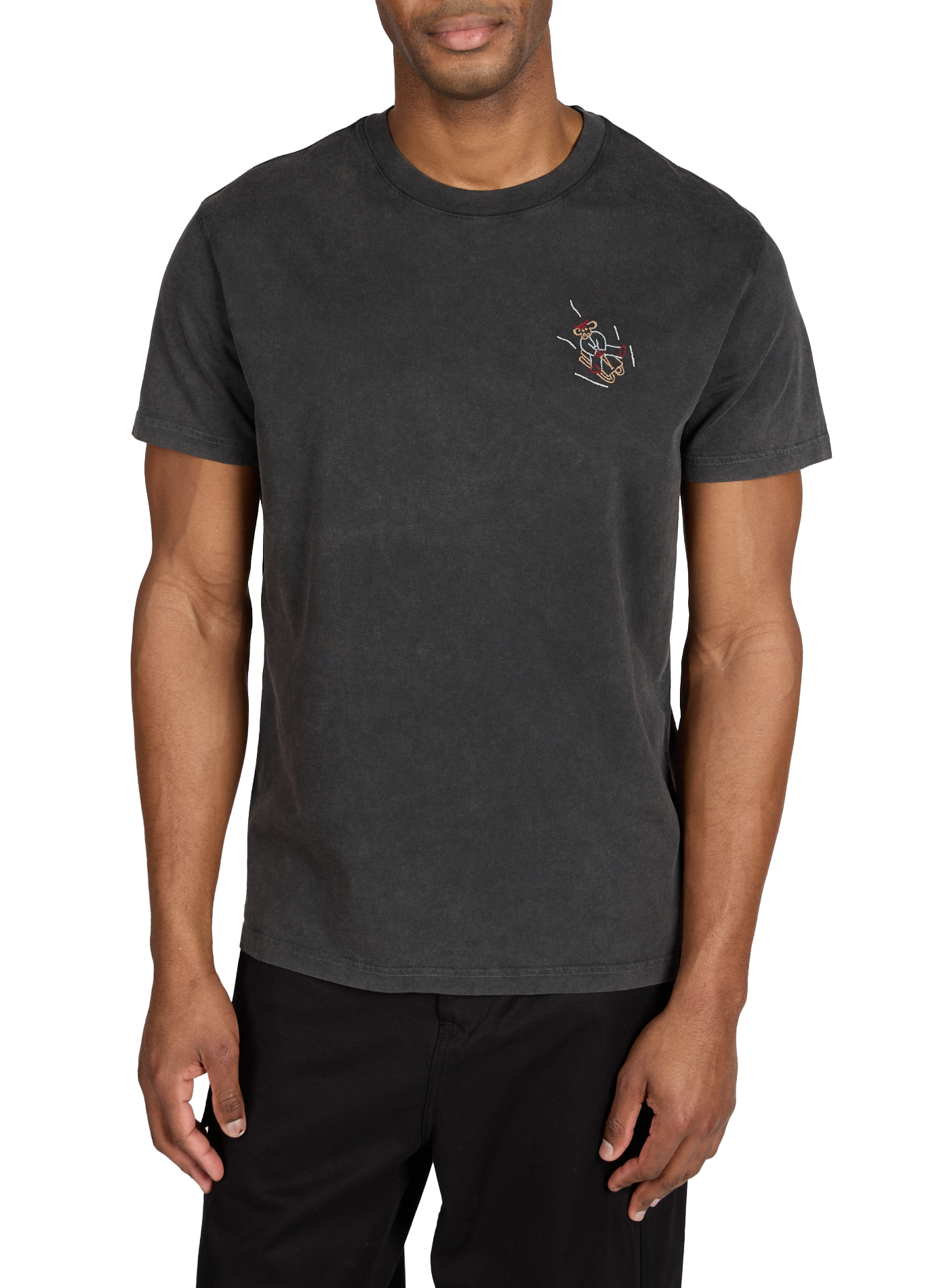 T-shirt Popincourt Chien de traineau en coton  MAISON LABICHE Noir