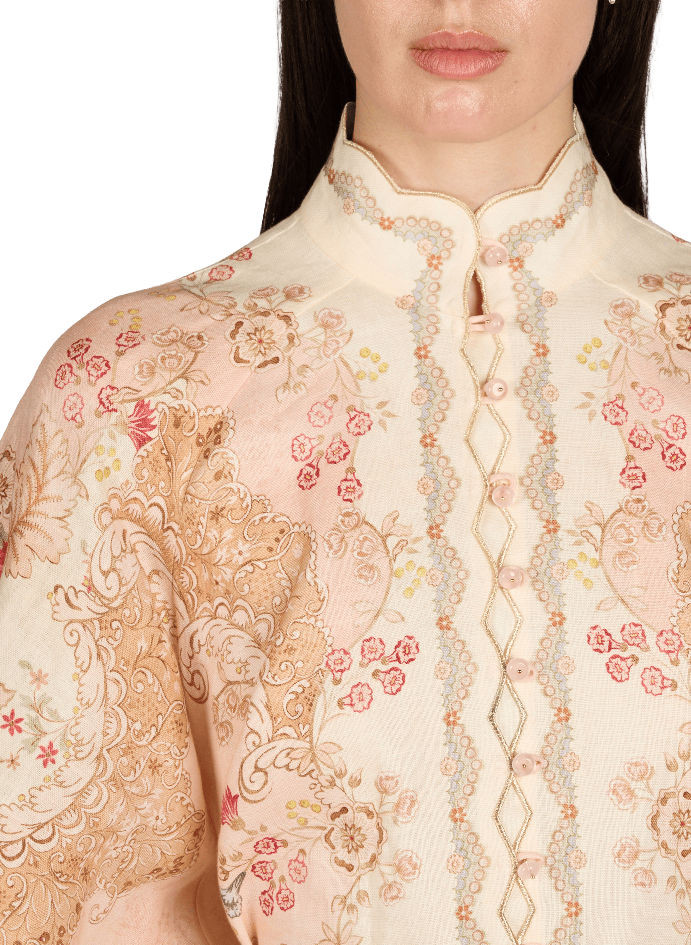 Mini robe Daylight imprimée en lin ZIMMERMANN Multicolore