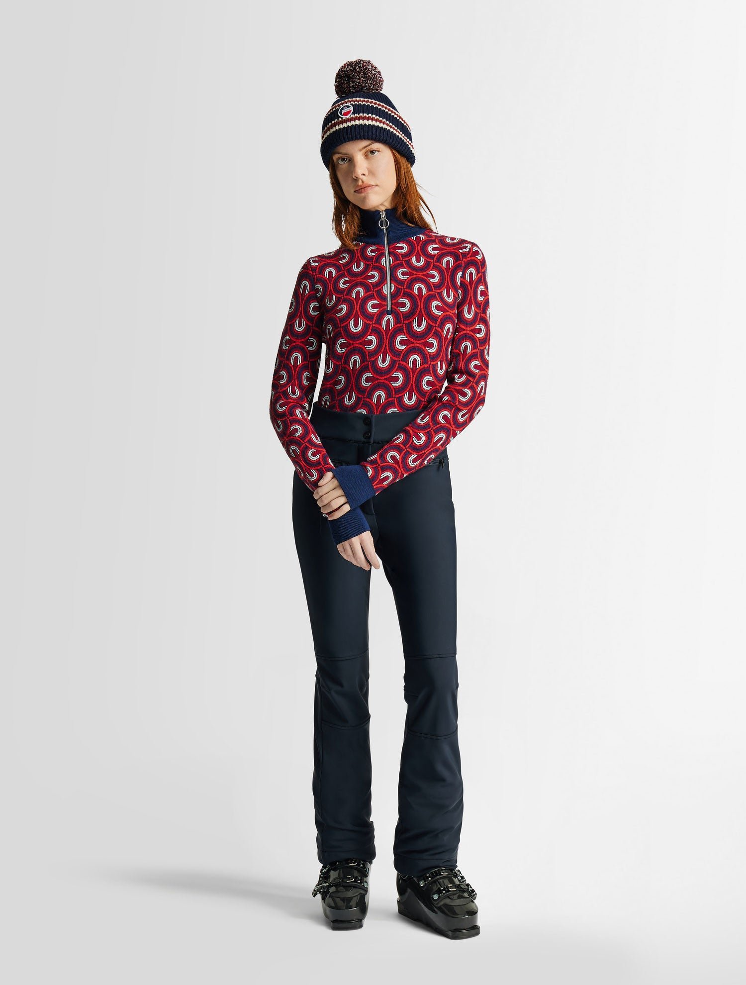 Pull pilule knit col montant coupe regular FUSALP Rouge