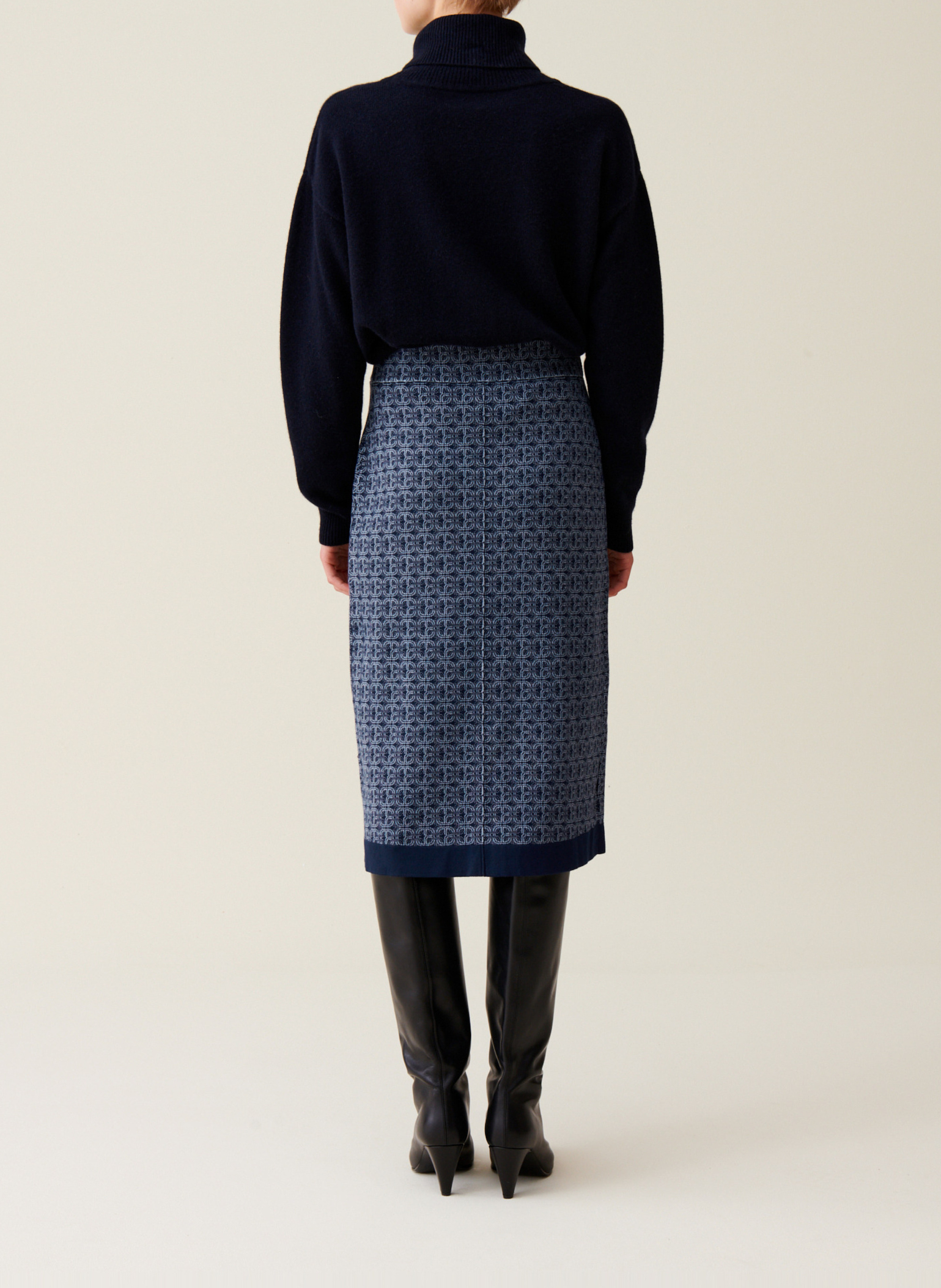 Jupe monogramme taille haute CLAUDIE PIERLOT Bleu