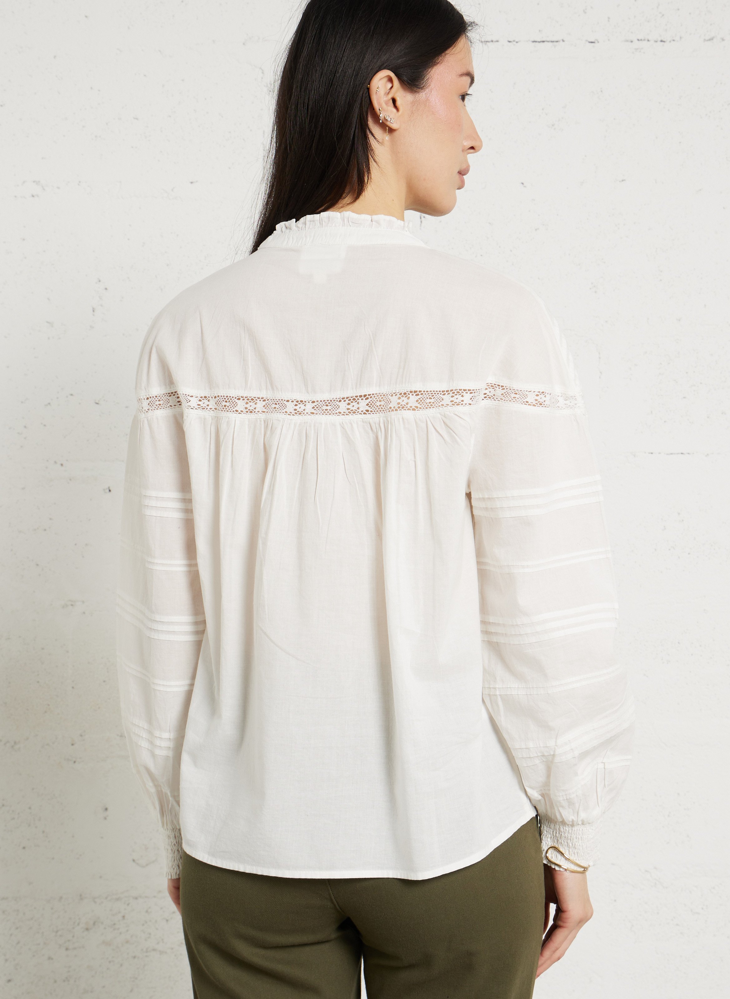 Blouse droite col rond en coton demma MAISON 123 Blanc