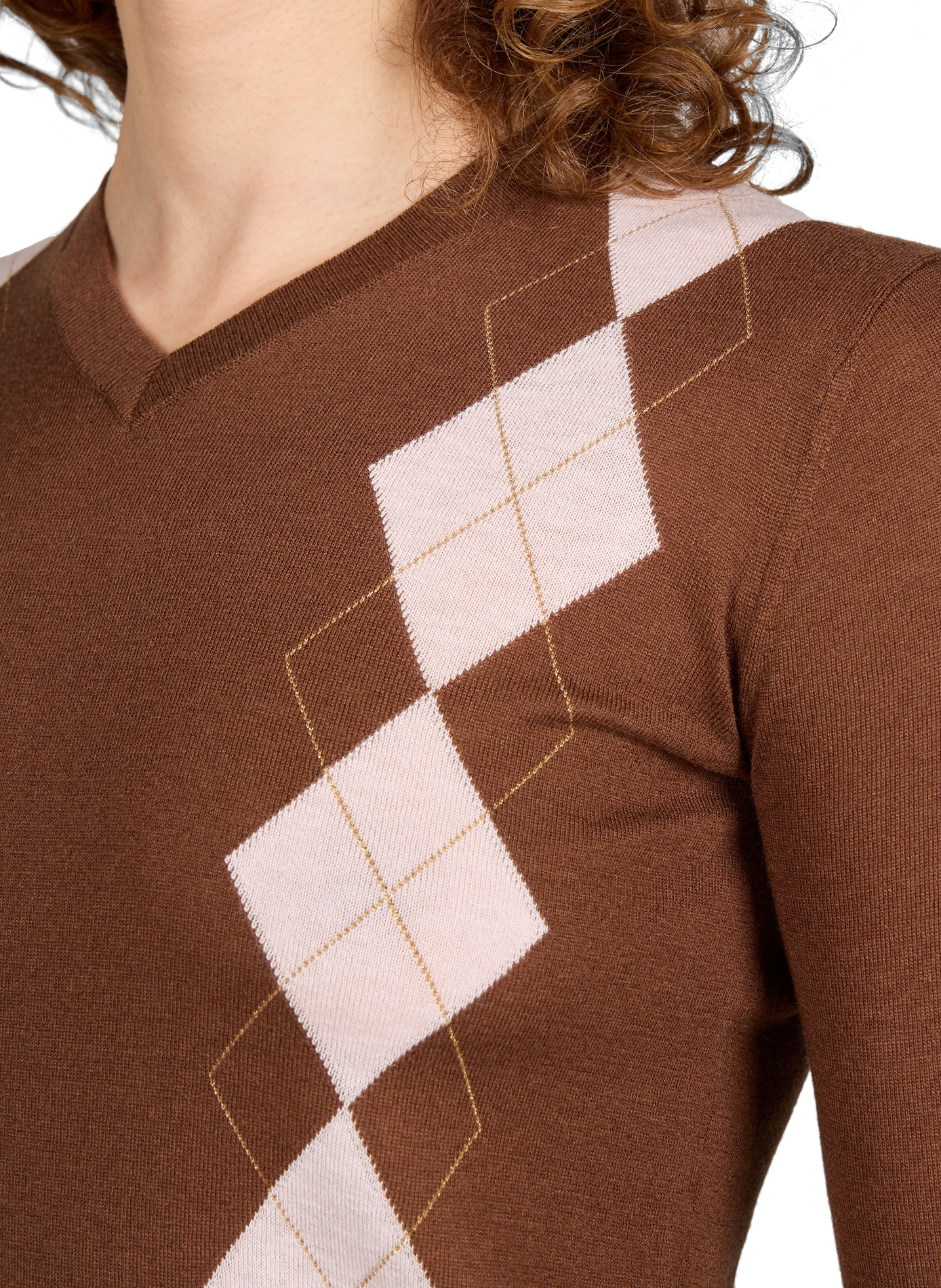 V-neck sweater in silk and virgin wool Multicolour