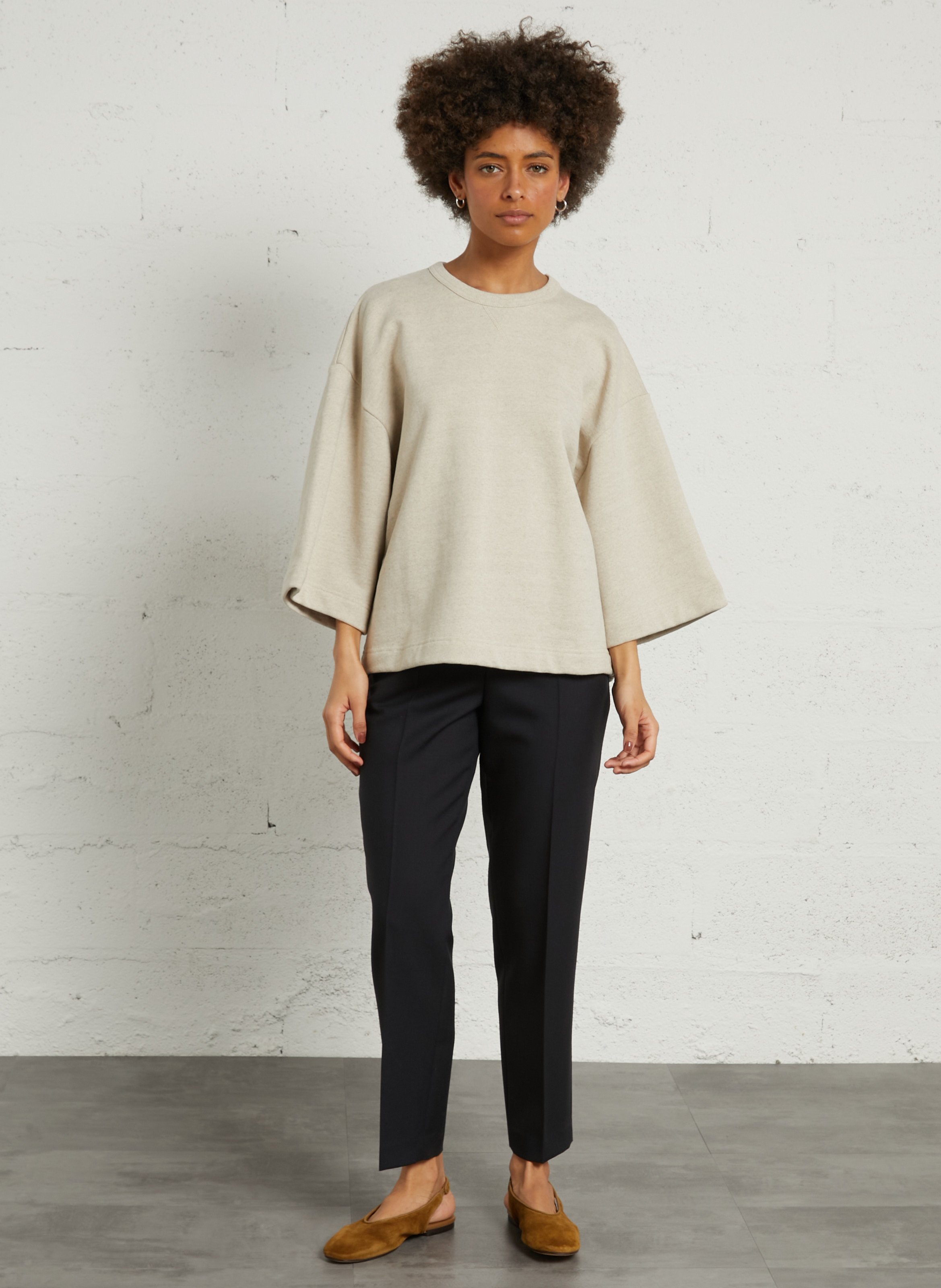 Pantalon tailleur en laine uni gabriel SOEUR Bleu