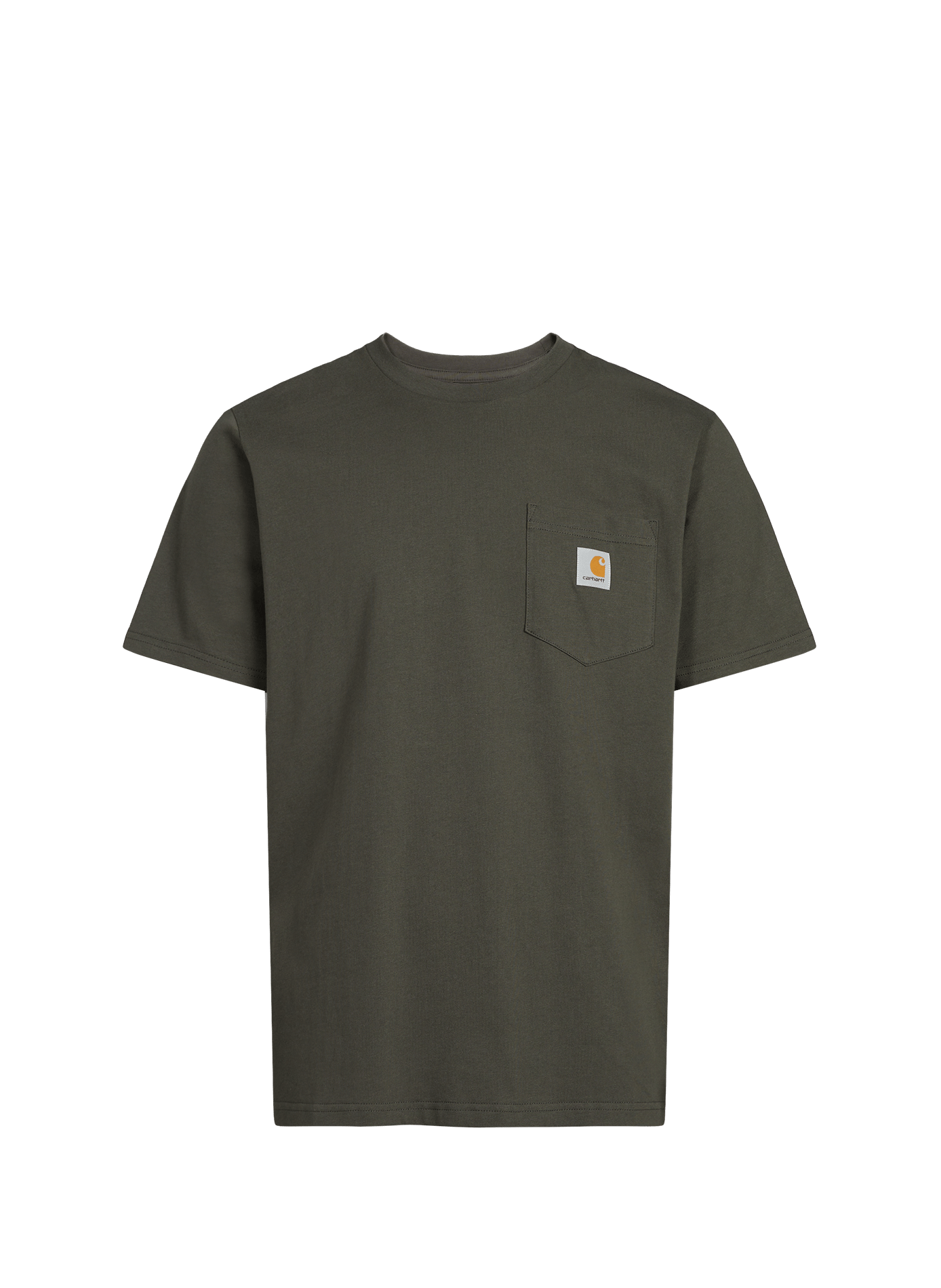 Oversized cotton T-shirt S/S POCKET Oxide green