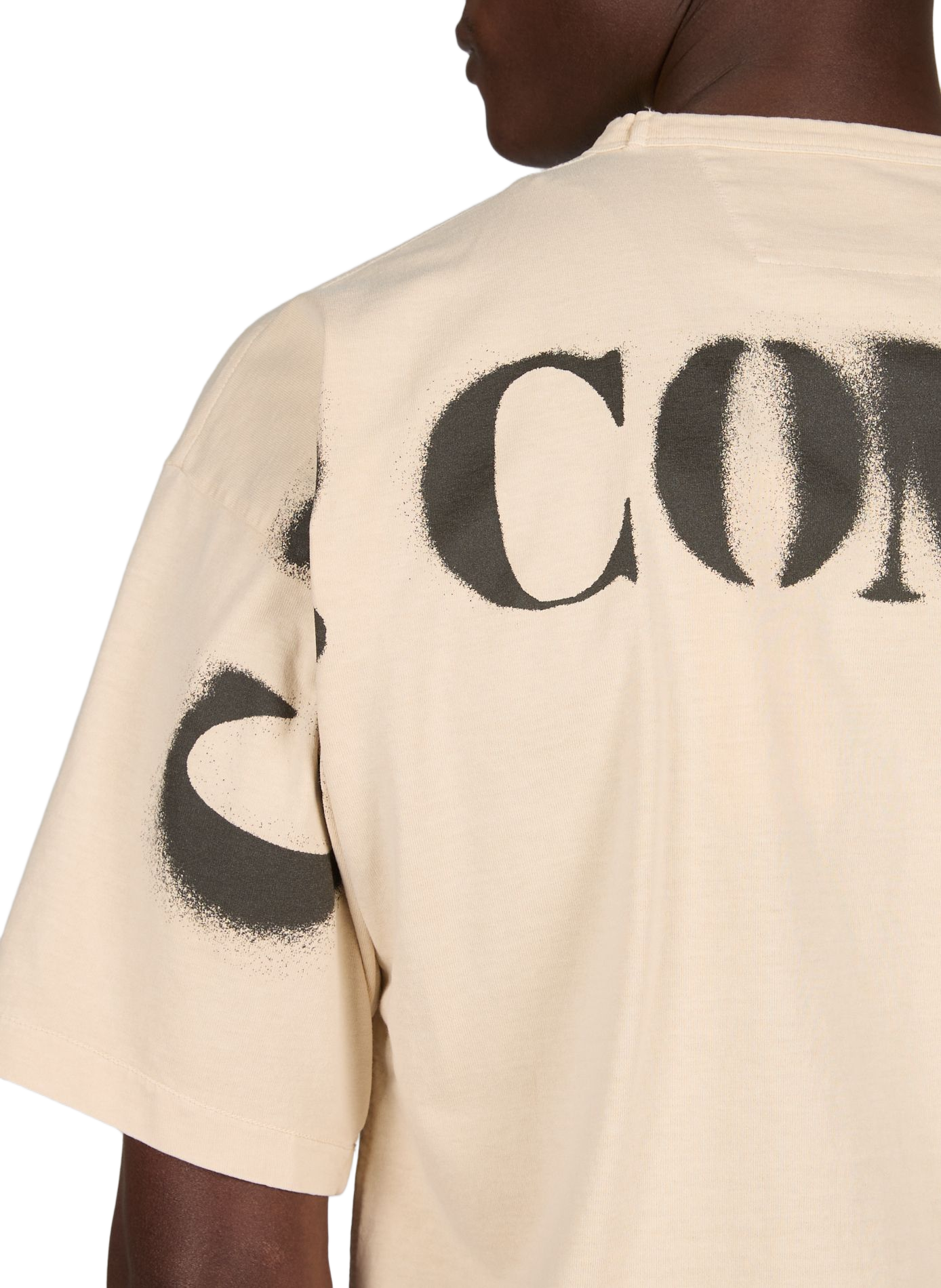 Biker-style cotton t-shirt CP COMPANY Beige