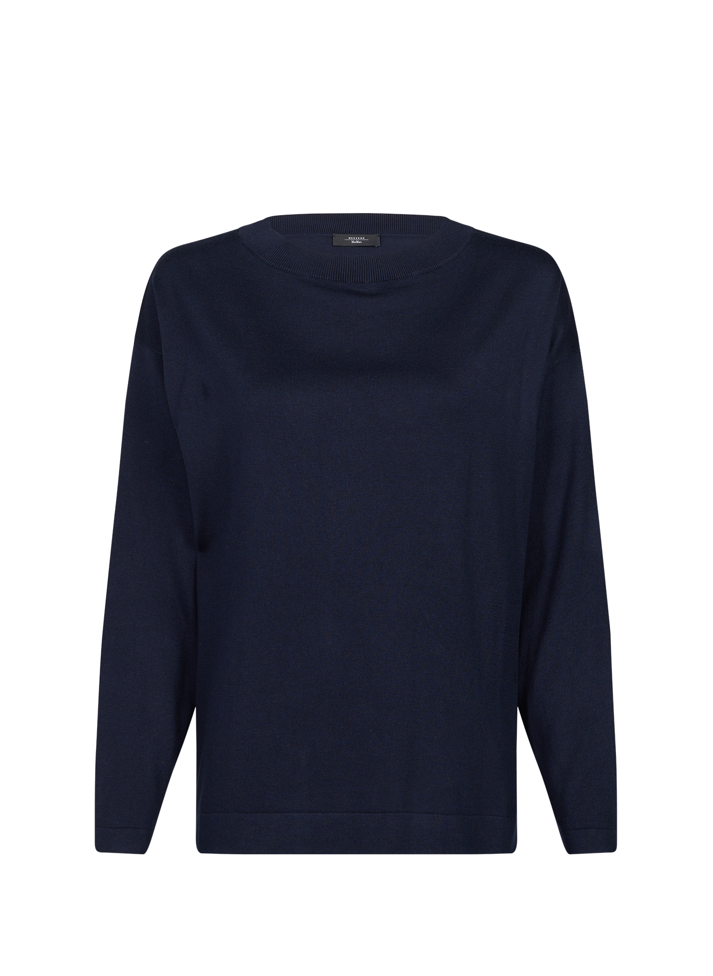 Pull à col rond en soie et coton MAX MARA WEEK END Bleu