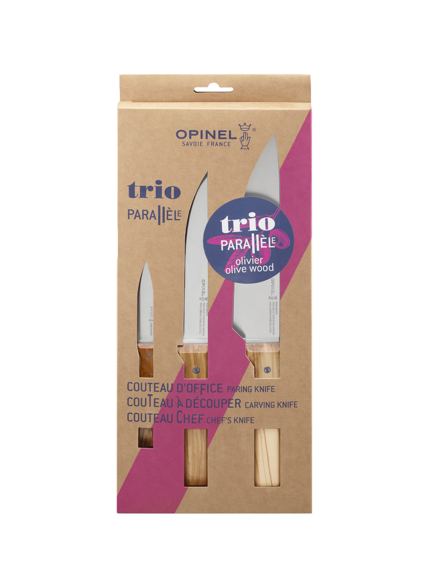 Coffret de 3 couteaux Trio OPINEL Marron