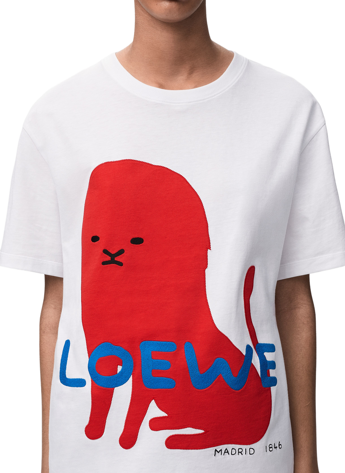 Kapsel 180 Jahre - Klassisches bedrucktes Baumwoll-T-Shirt LOEWE Weiss