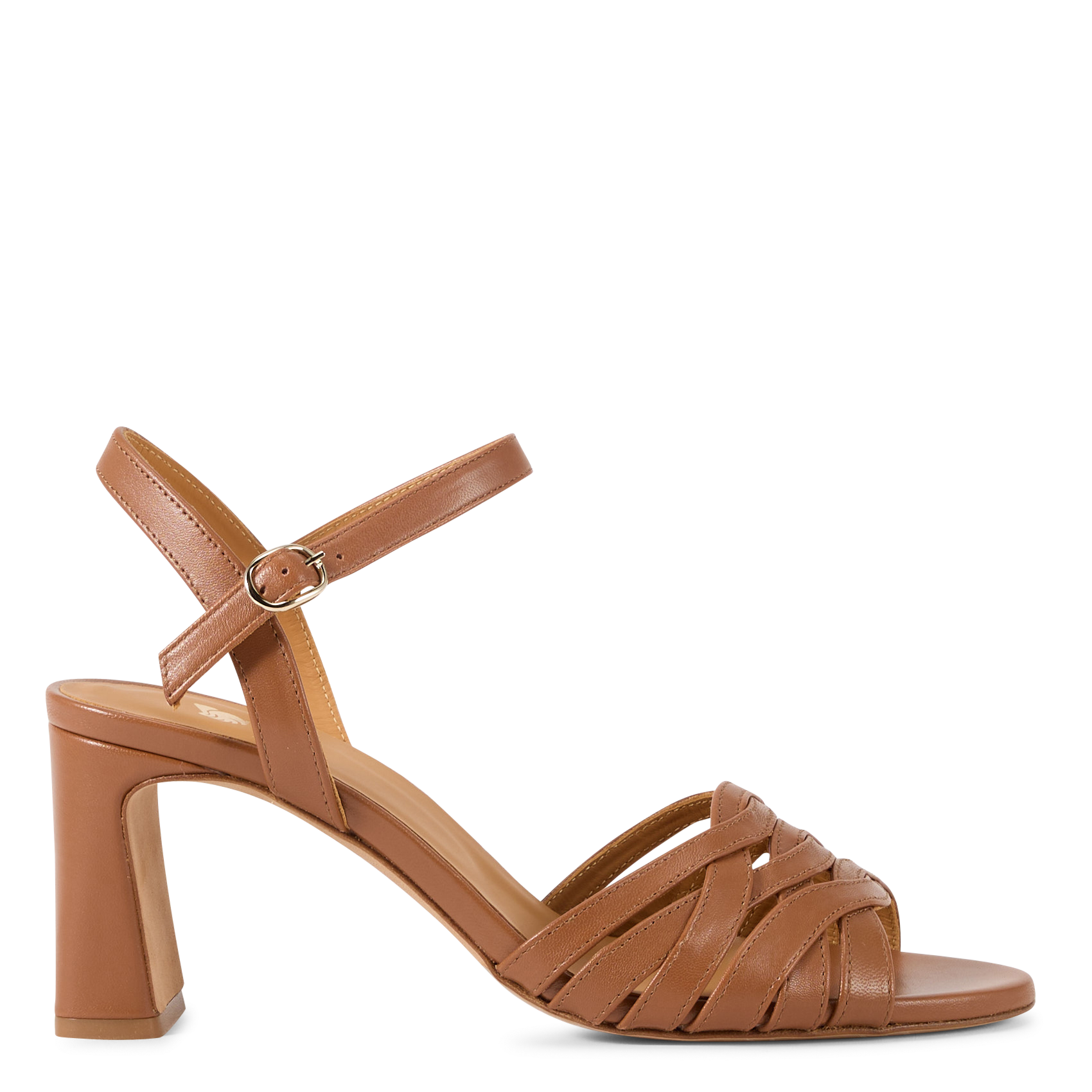 Sandales à talon en cuir loren BOBBIES Marron