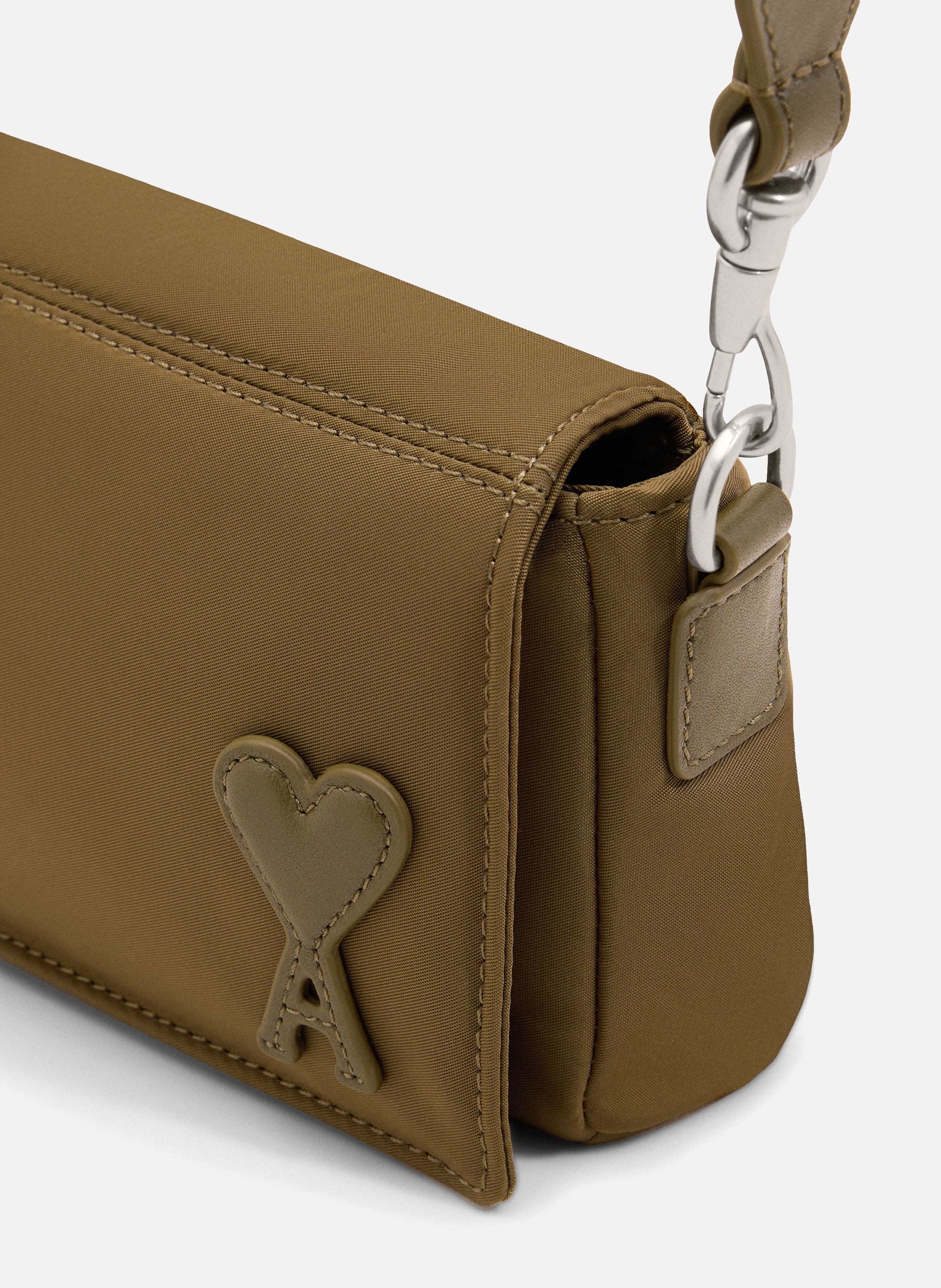 Sac lunch box marcel en nylon ouatiné unisexe AMI PARIS Marron
