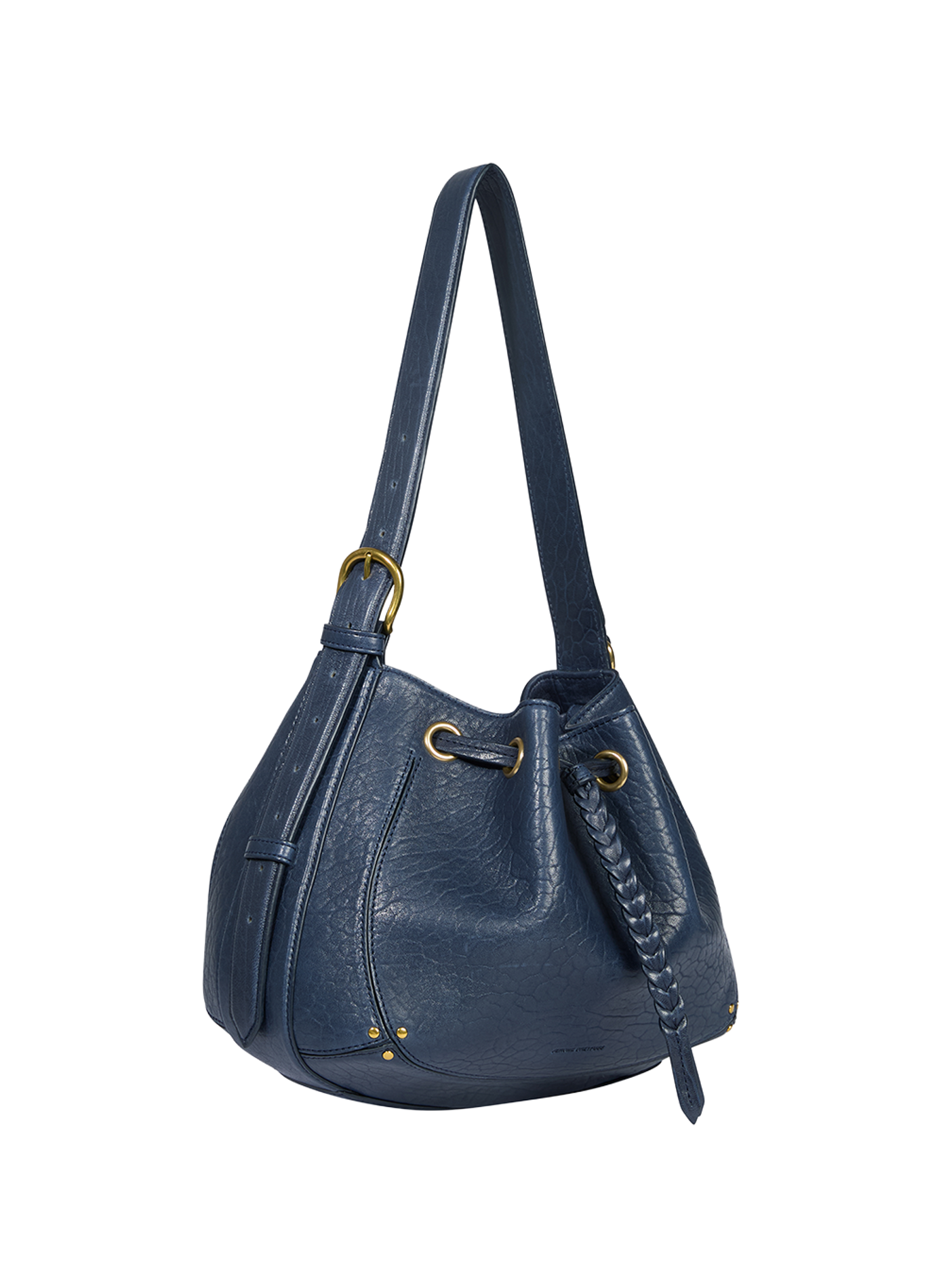 Sac épaule craquelé en cuir JÉRÔME DREYFUSS Bleu
