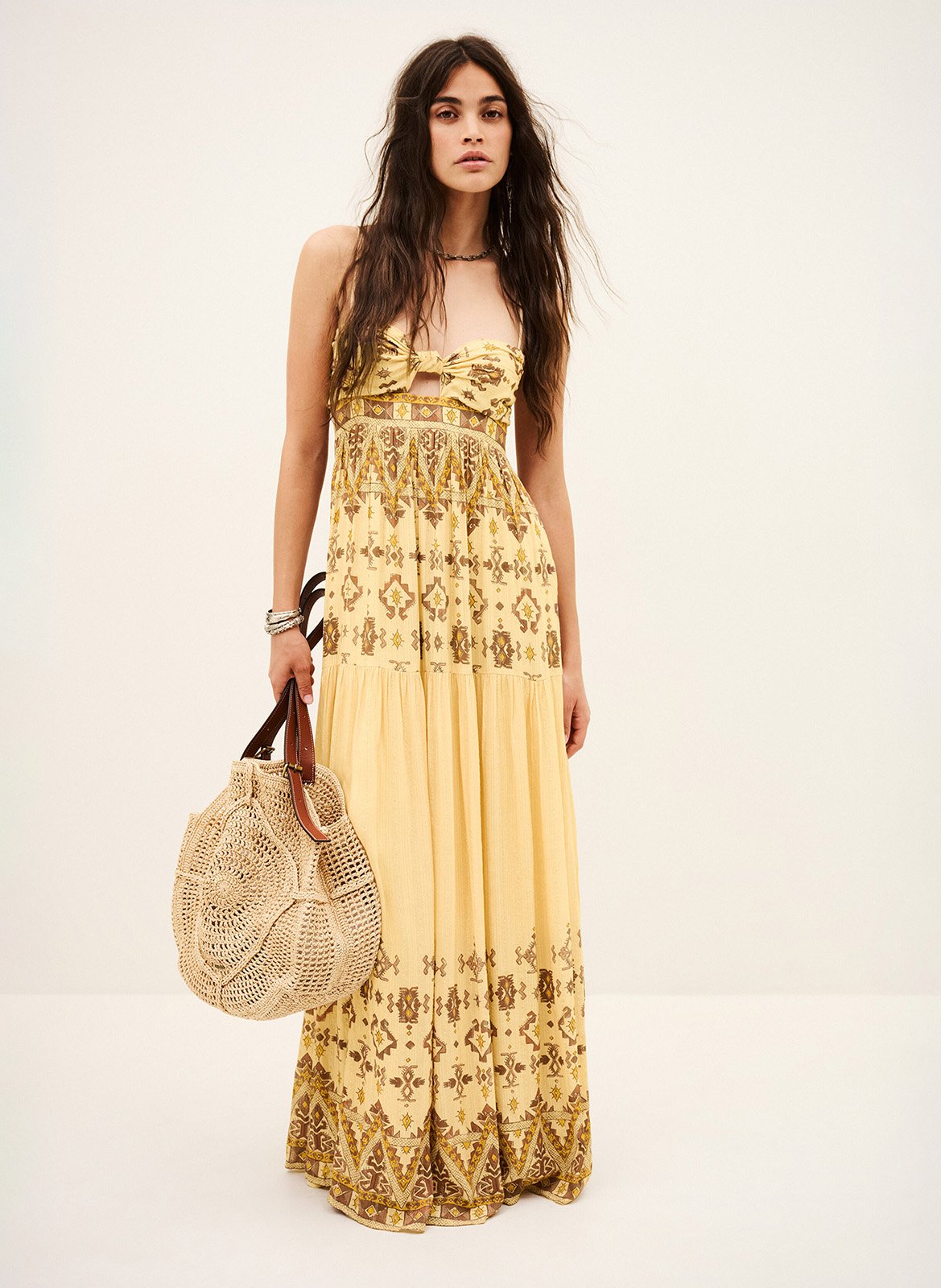 Robe midi imprimée zema BA&SH Jaune