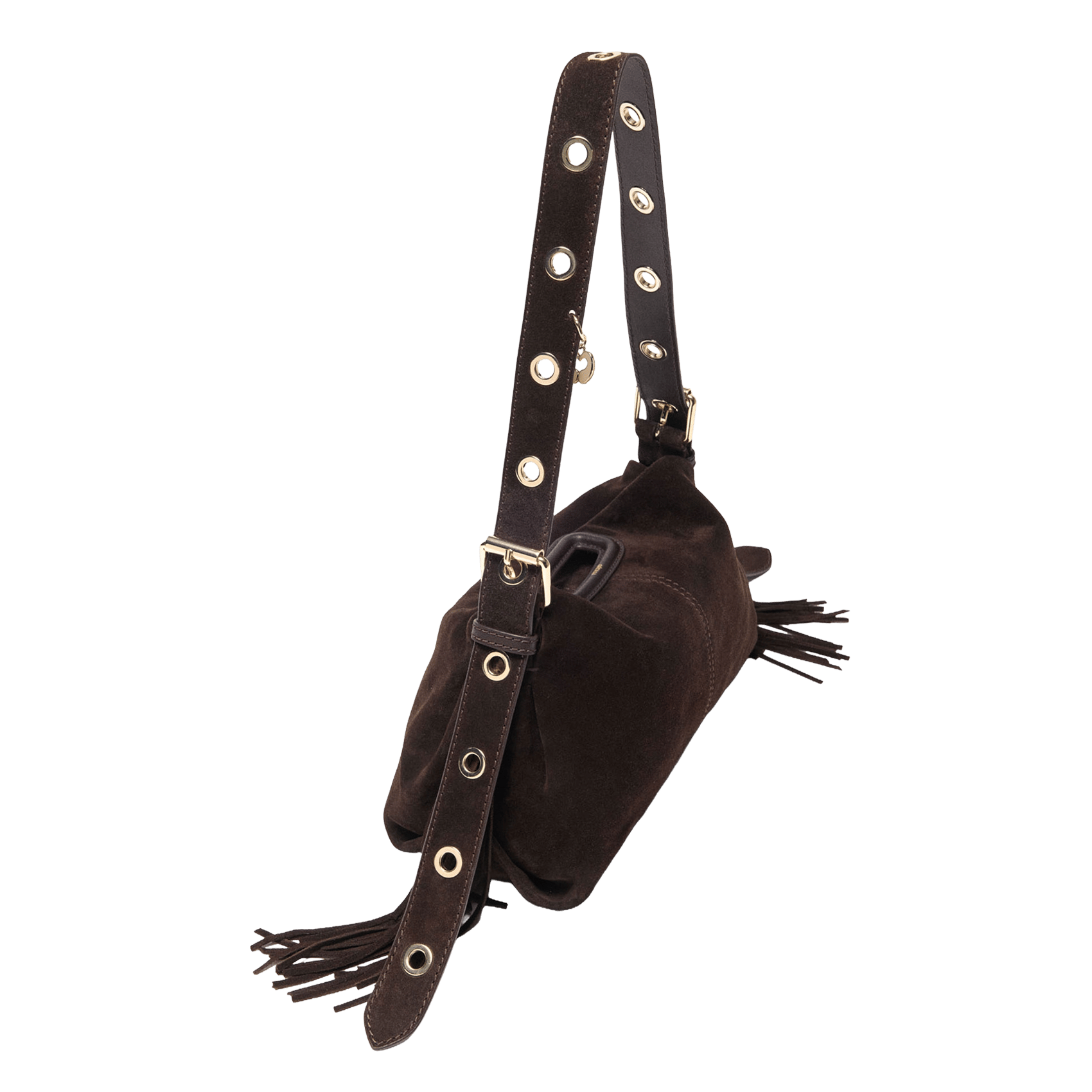 Sac bandoulière en cuir MAJE Marron