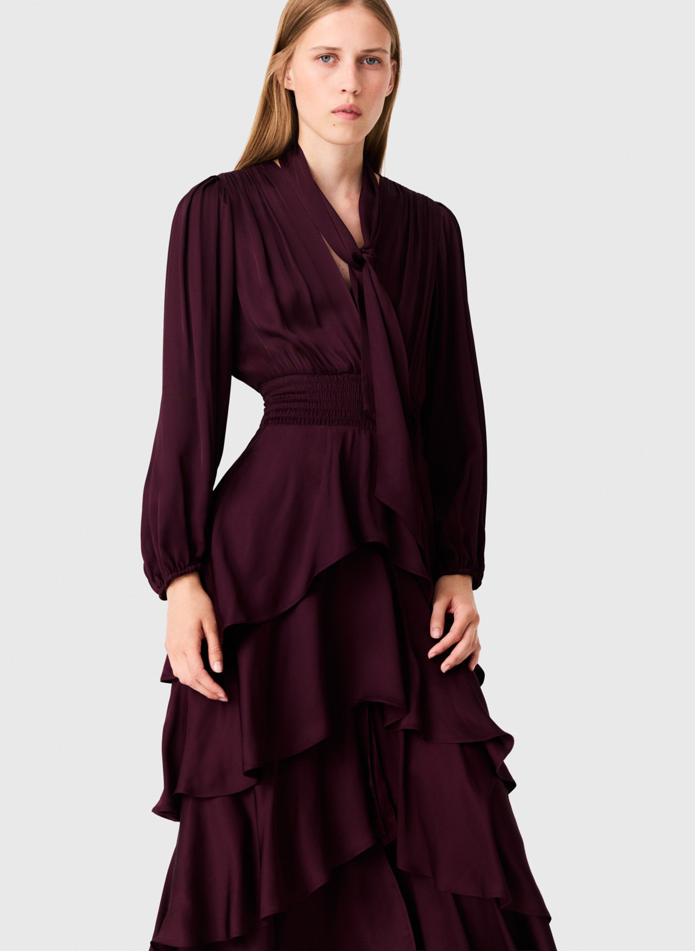 Robe longue évasée MAJE Rouge