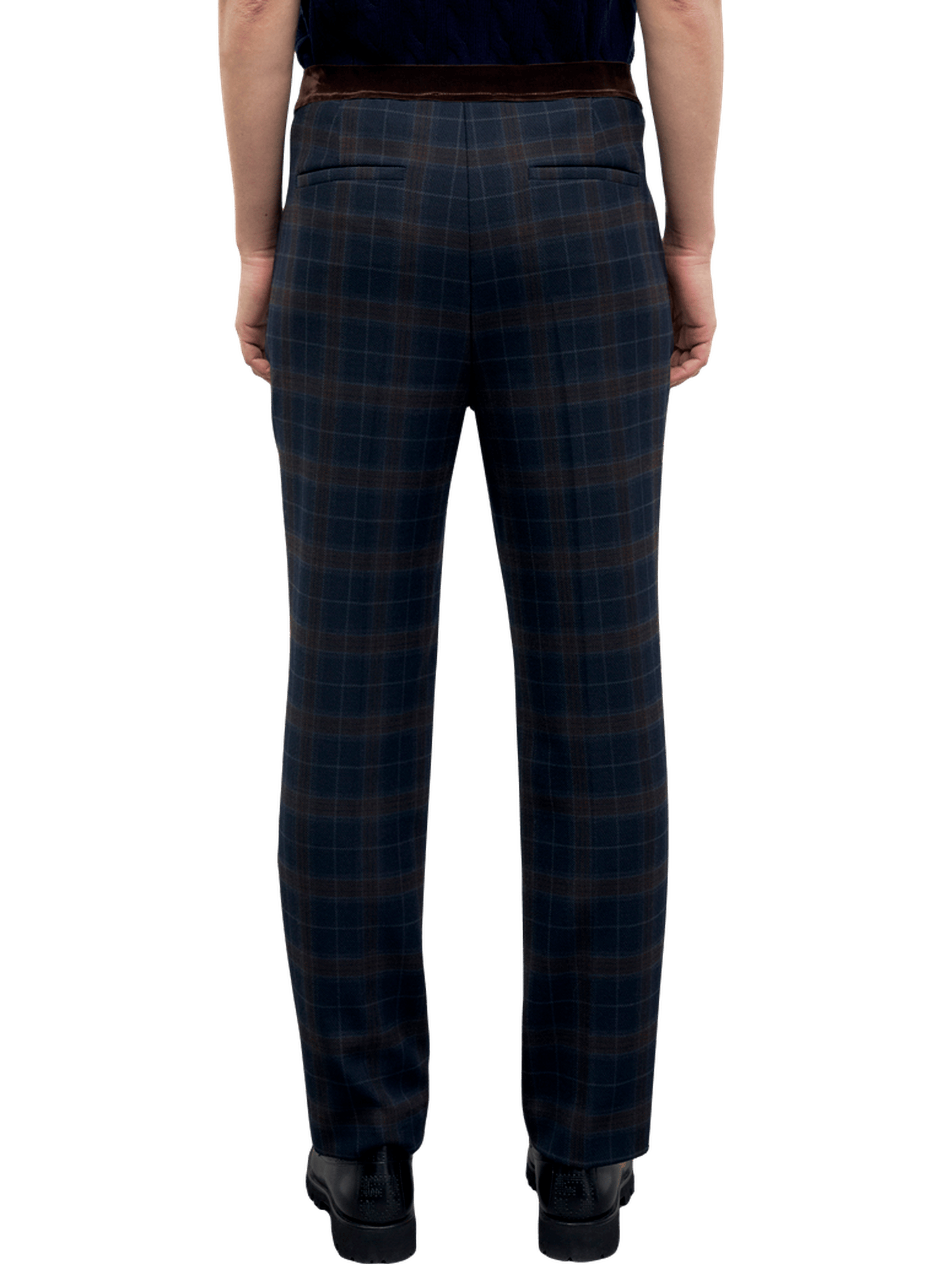 Pantalon droit élastiqué à carreaux - misa GERARD DAREL Bleu