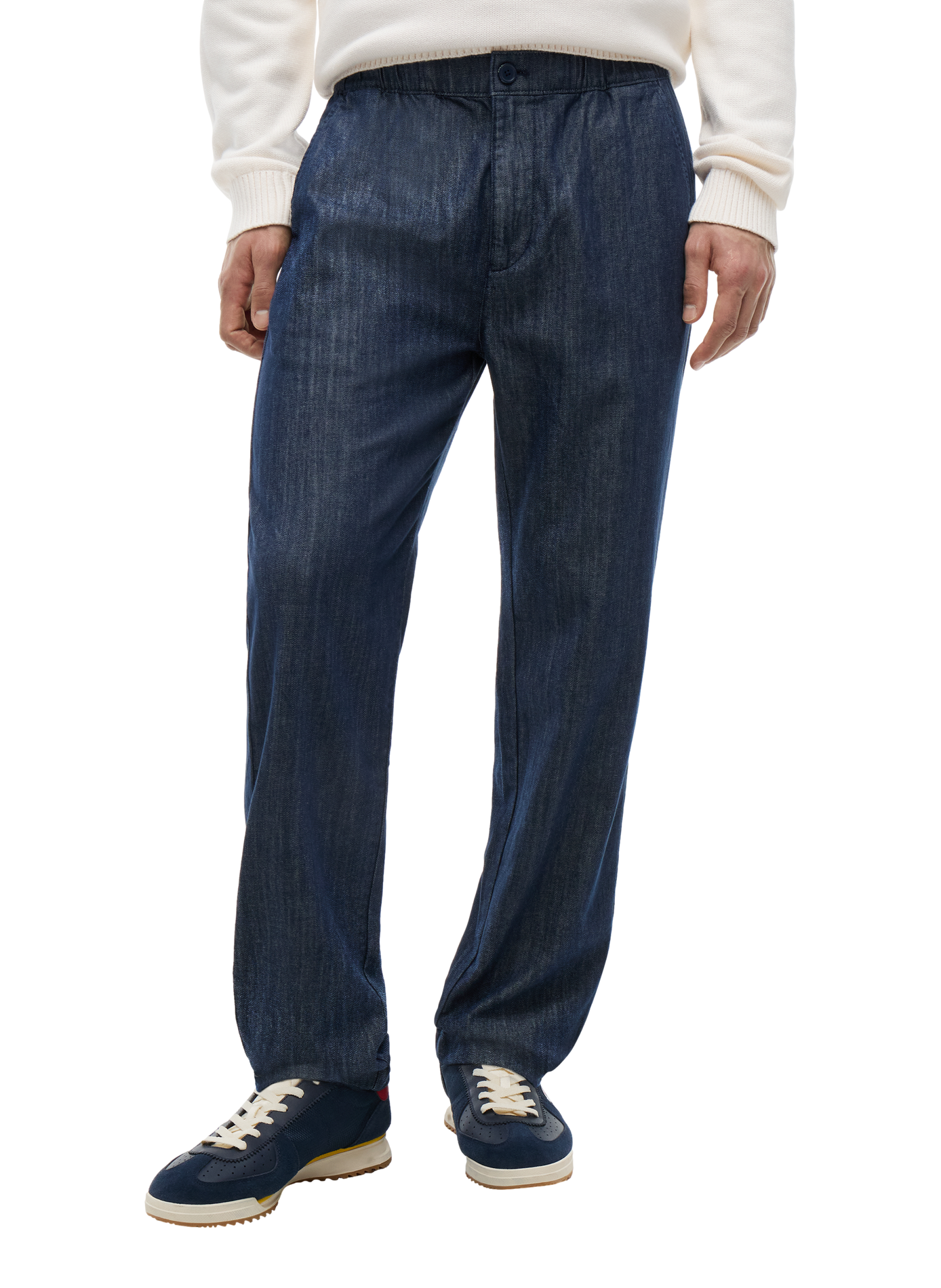 Straight leg denim effect trousers TOMMY HILFIGER Blue
