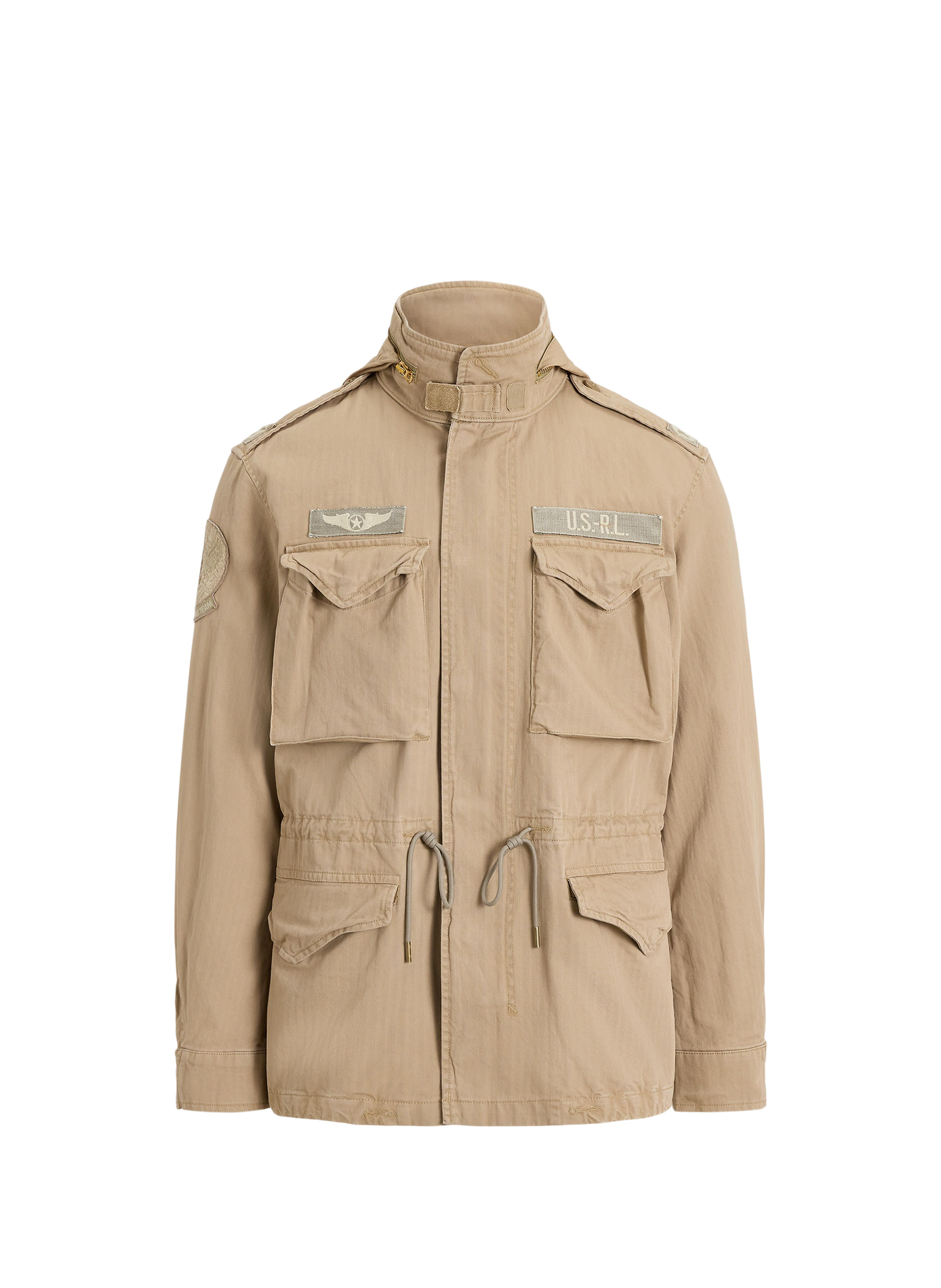 Straight jacket with high collar in cotton POLO RALPH LAUREN Beige