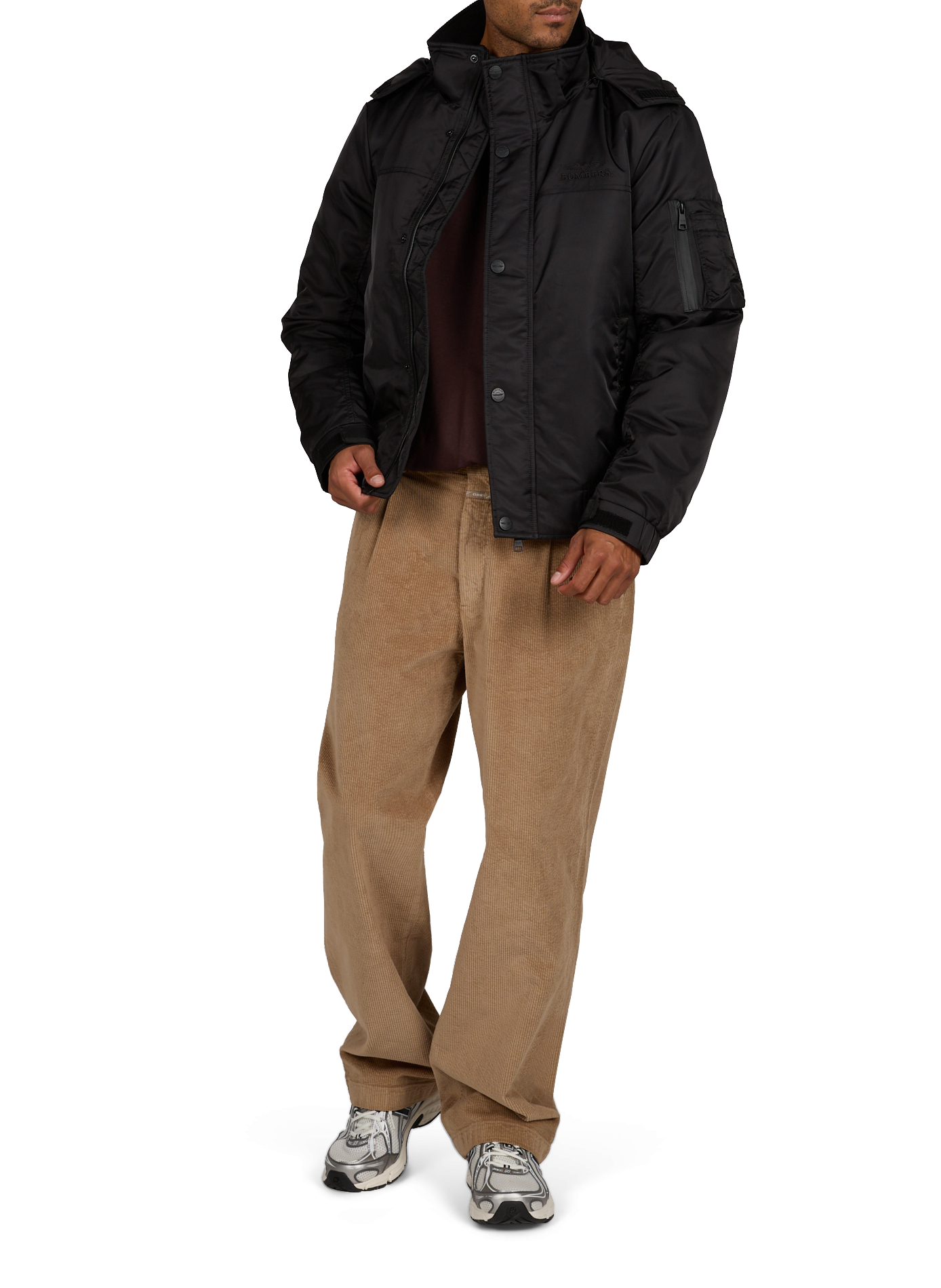 Hooded jacket with high collar BOMBERS ORIGINAL Black
