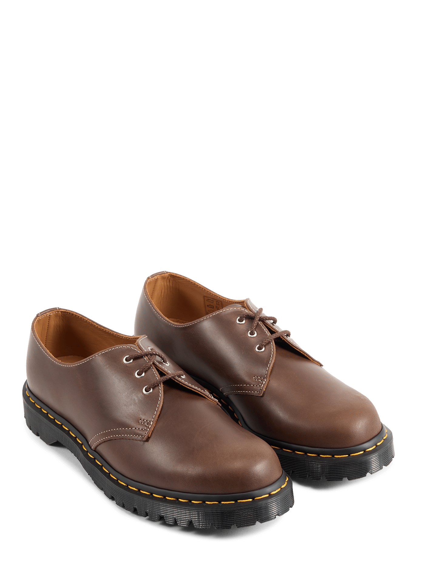 Derbies in effen runderleer DR. MARTENS Bruin