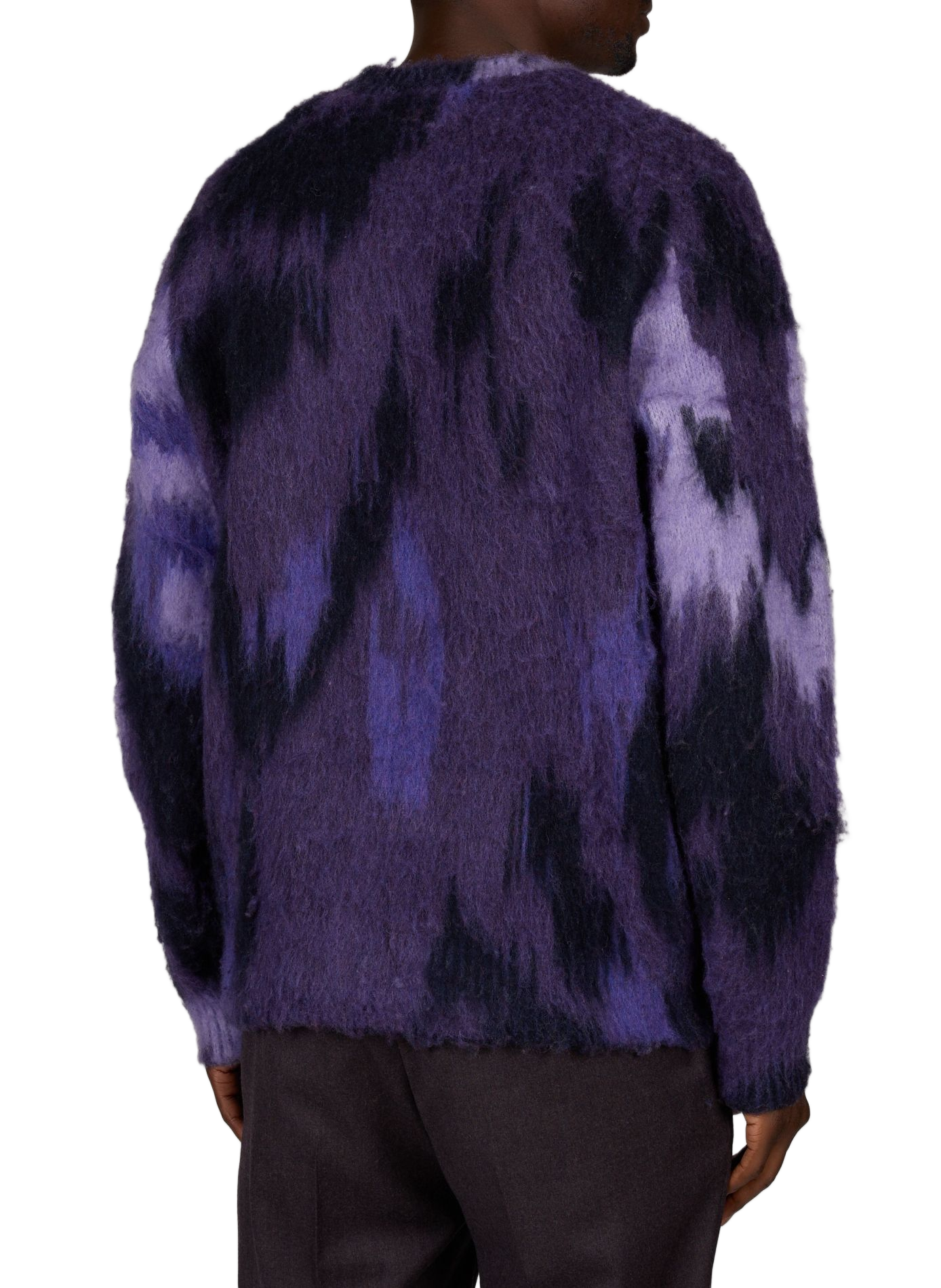 Gerade geschnittener flauschiger Pullover mit Muster LES DEUX Violett