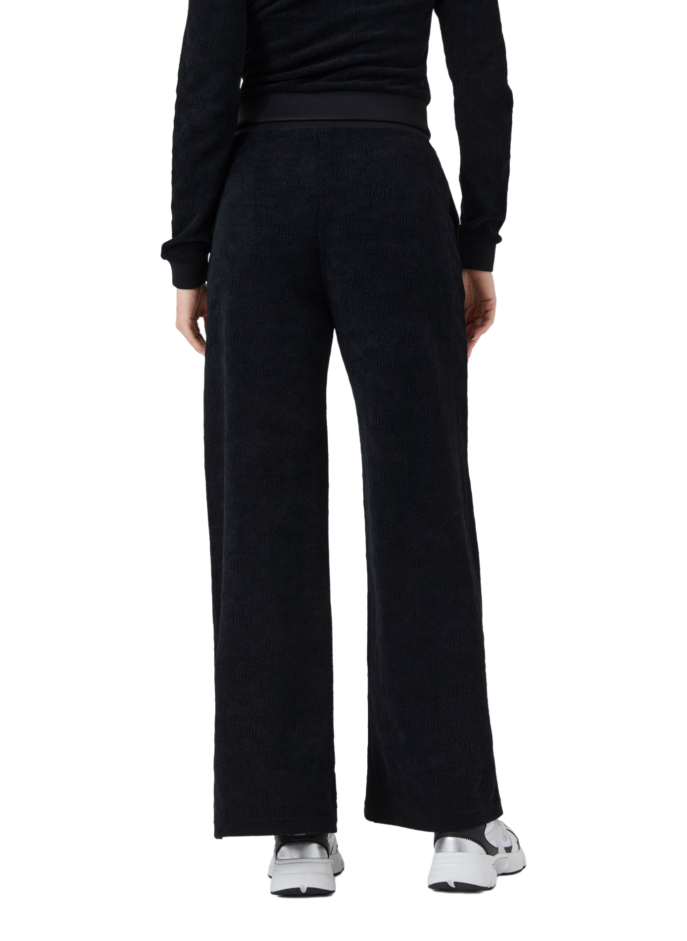 Weite unifarbene Hose mit elastischem Bund GUESS Schwarz