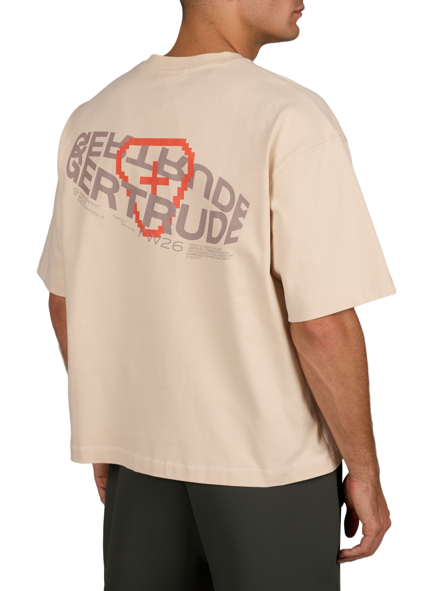 Oversized cotton T-shirt GERTRUDE Beige