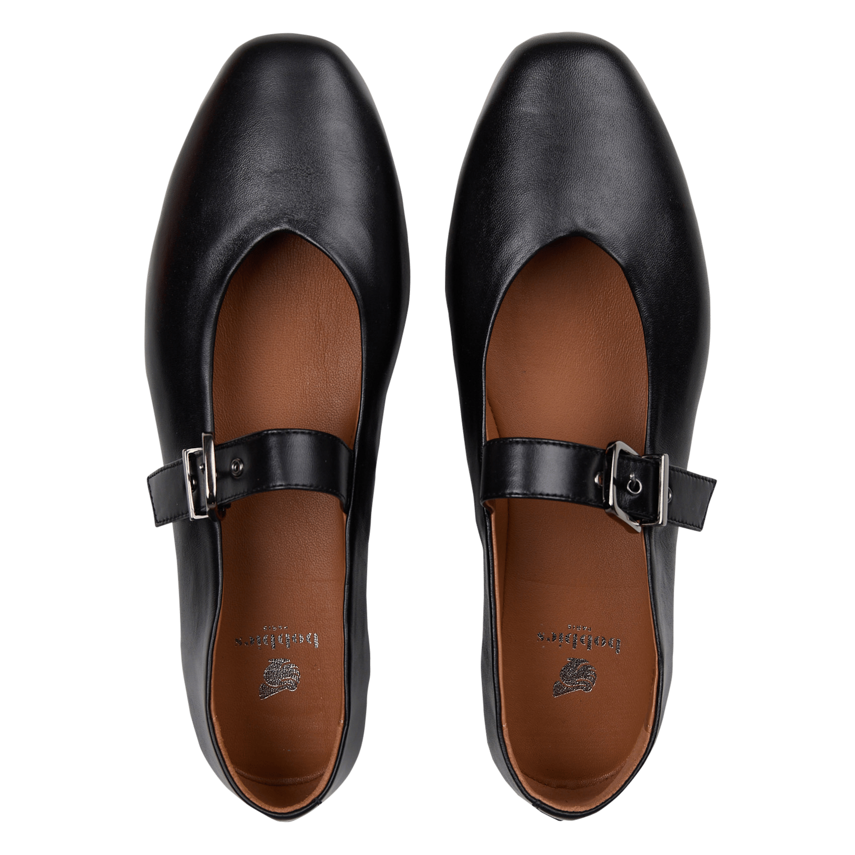 Mado leather strap ballet flats BOBBIES Black