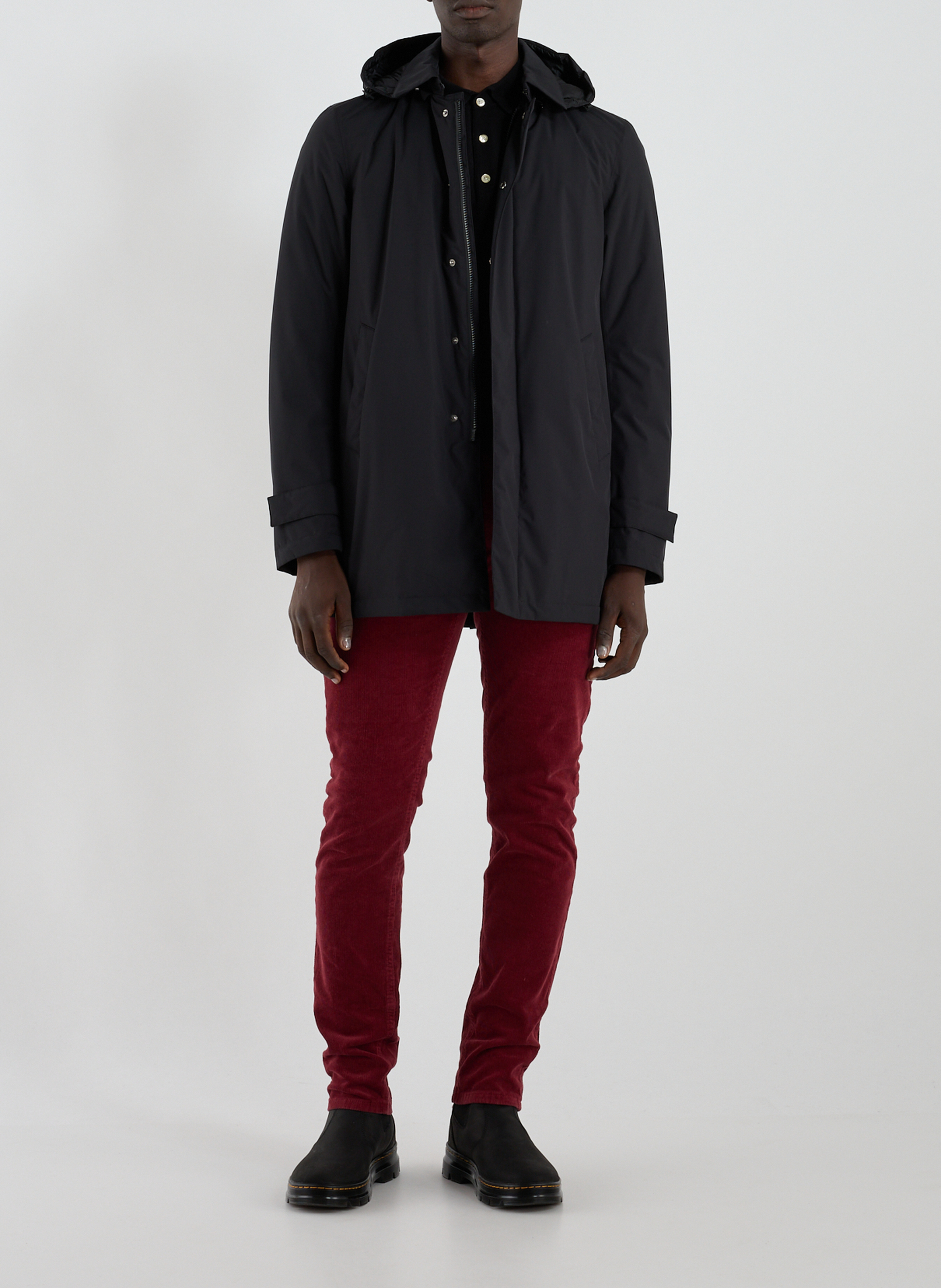 Hooded plain parka HERNO Grey