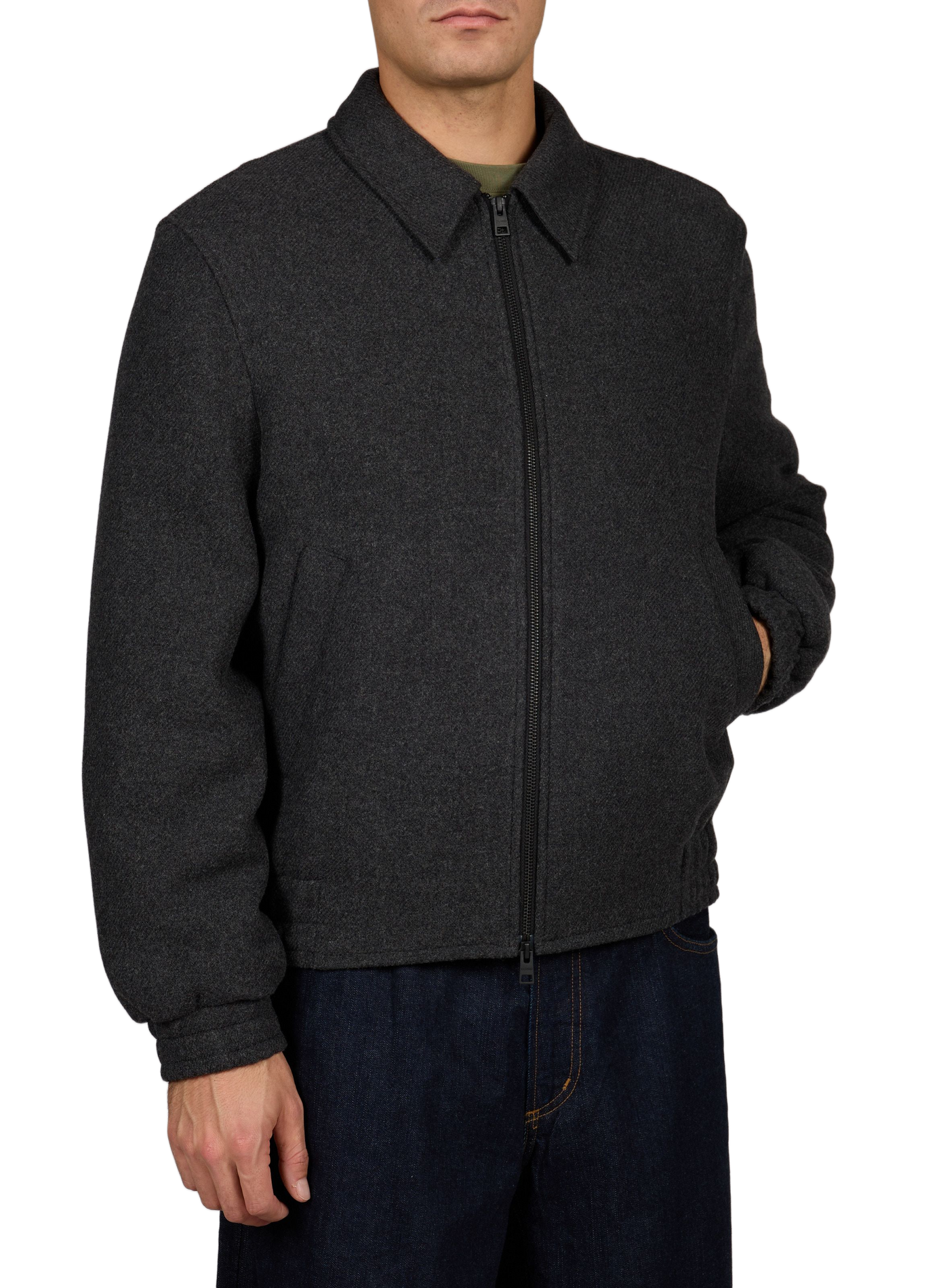 Straight wool blend jacket CLOSED Black