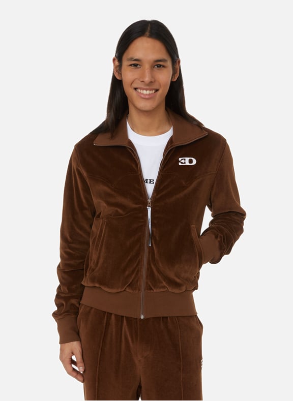 Cotton-blend tracksuit jacket Brown by OUEST PARIS OUEST PARIS Cotton-blend tracksuit jacket Brown