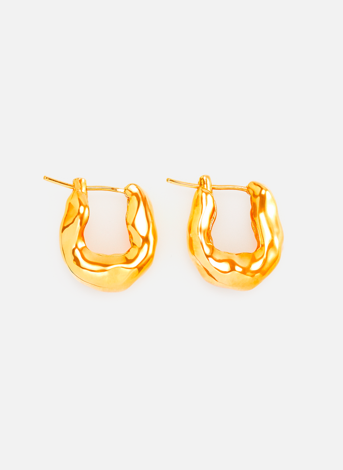 Wave medium gold-plated brass hoop earrings JOANNA LAURA CONSTANTINE