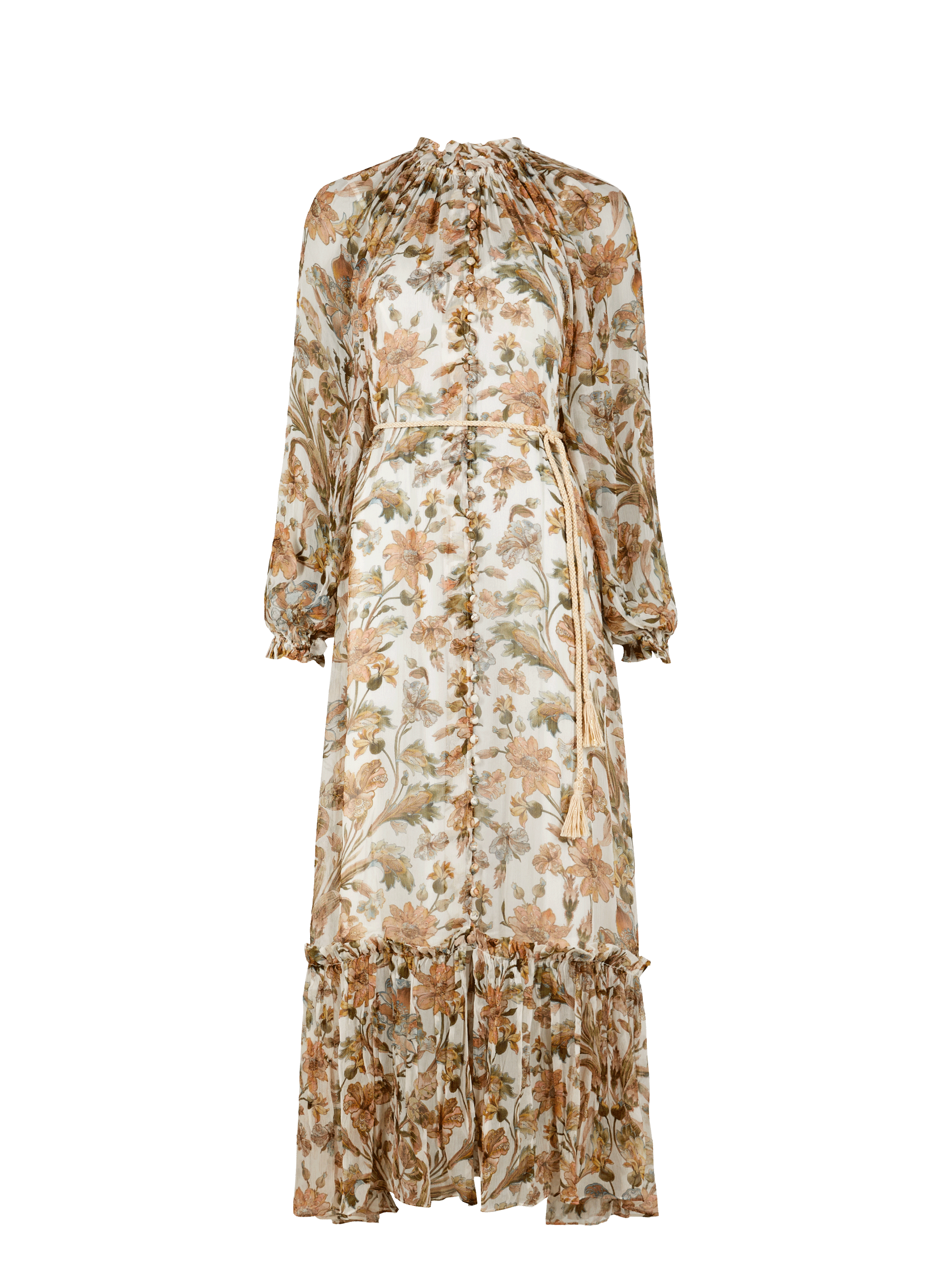 Robe longue boutonnée en viscose