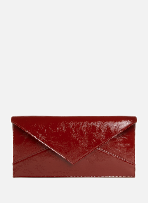 حقيبة كلاتش من الجلد باللون الأحمر season 1865 